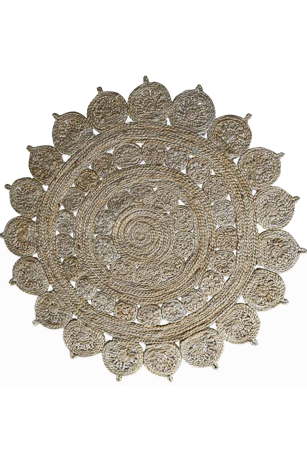 Bamboo Bloom Hand Woven Jute Rug