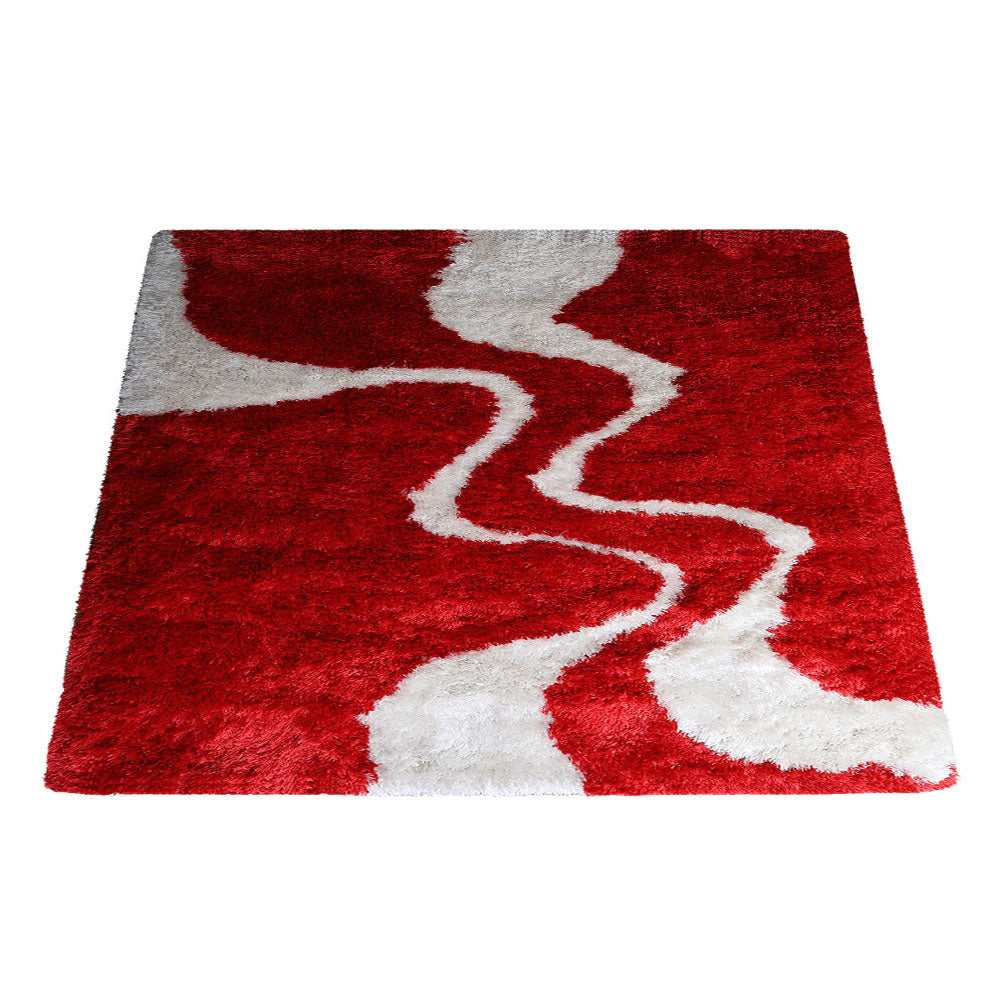 Scarlet Wave Hand Tufted Shag Rug