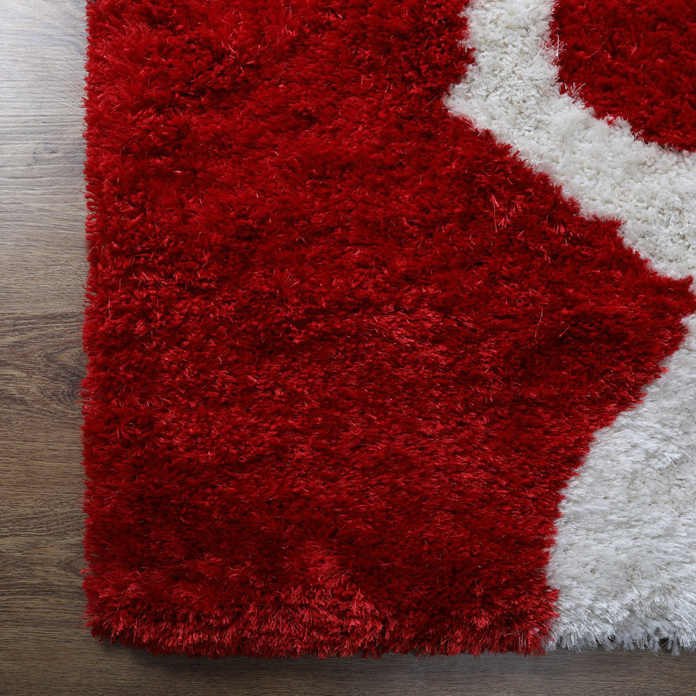 Scarlet Wave Hand Tufted Shag Rug
