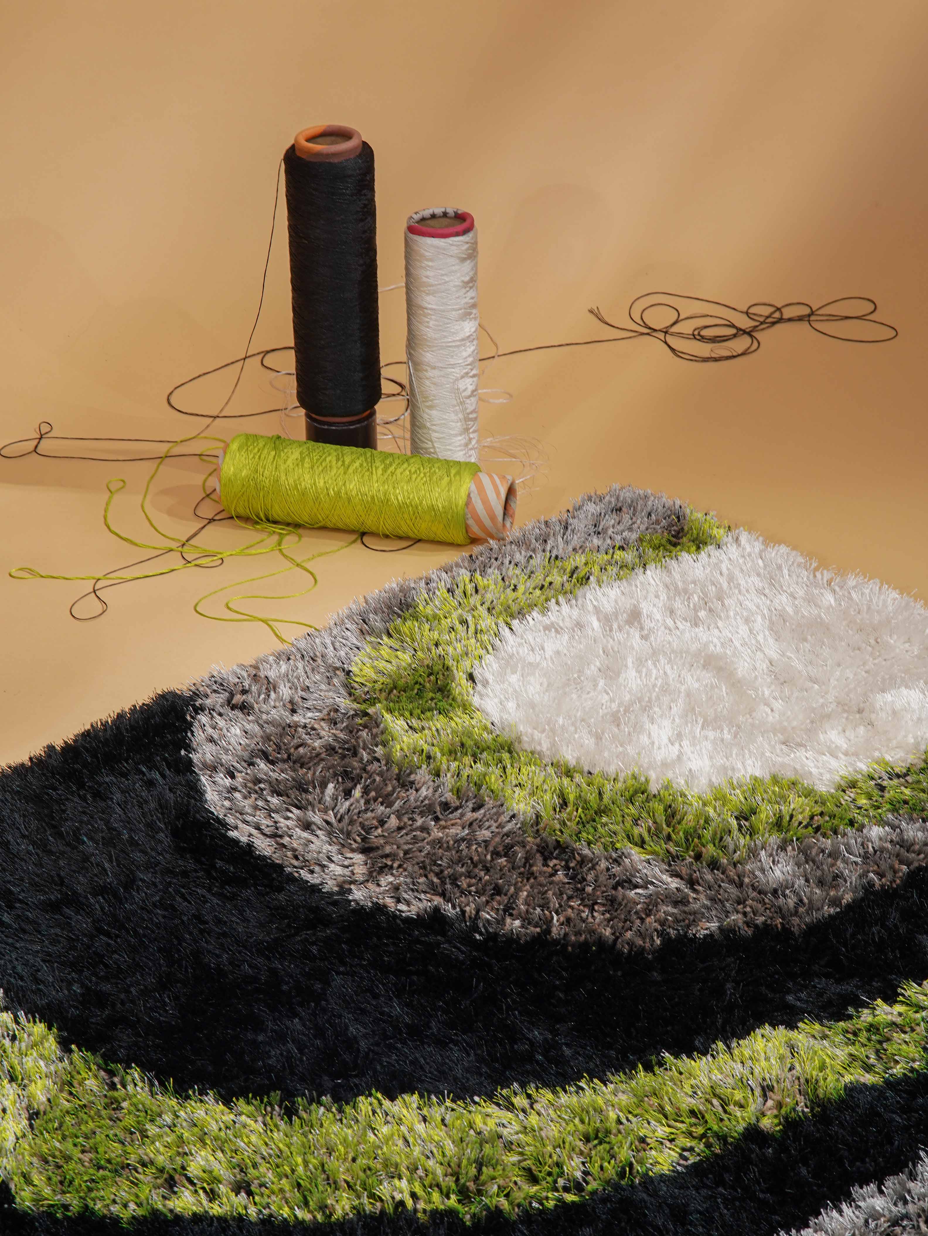 Zamin Hand Tufted Shag Polyester Rug