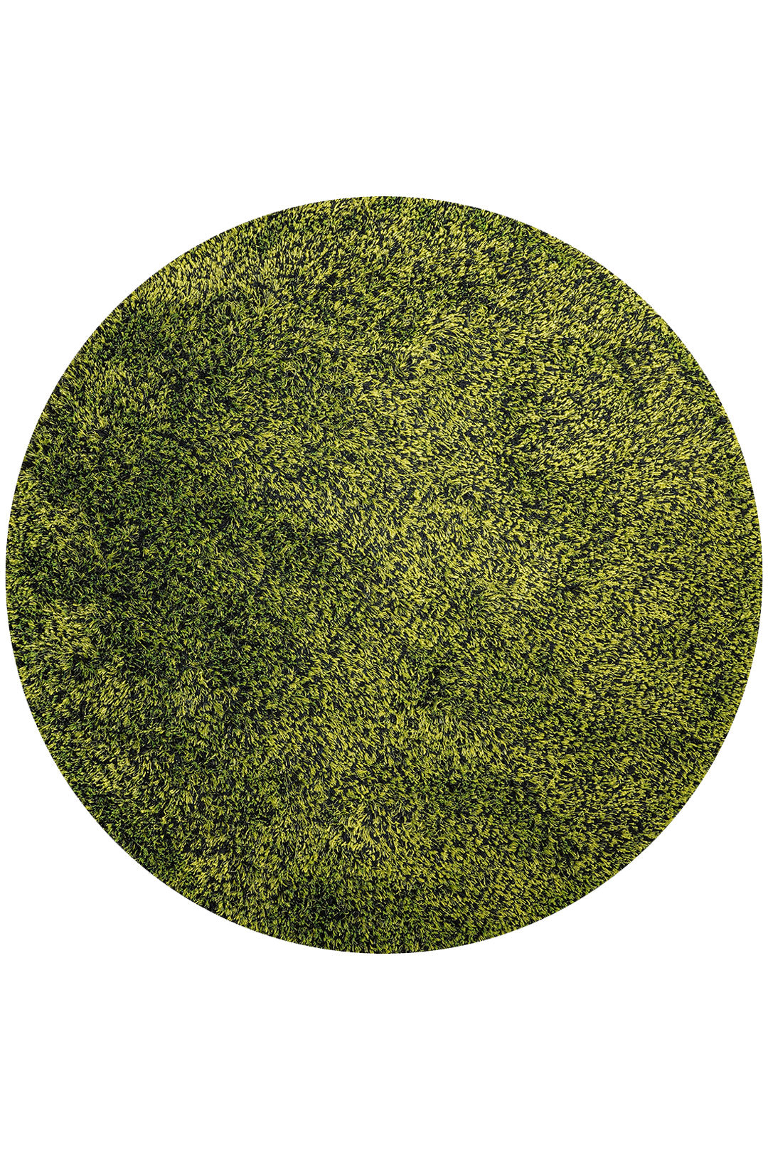 Solid Green Shag Polyester Area Rug