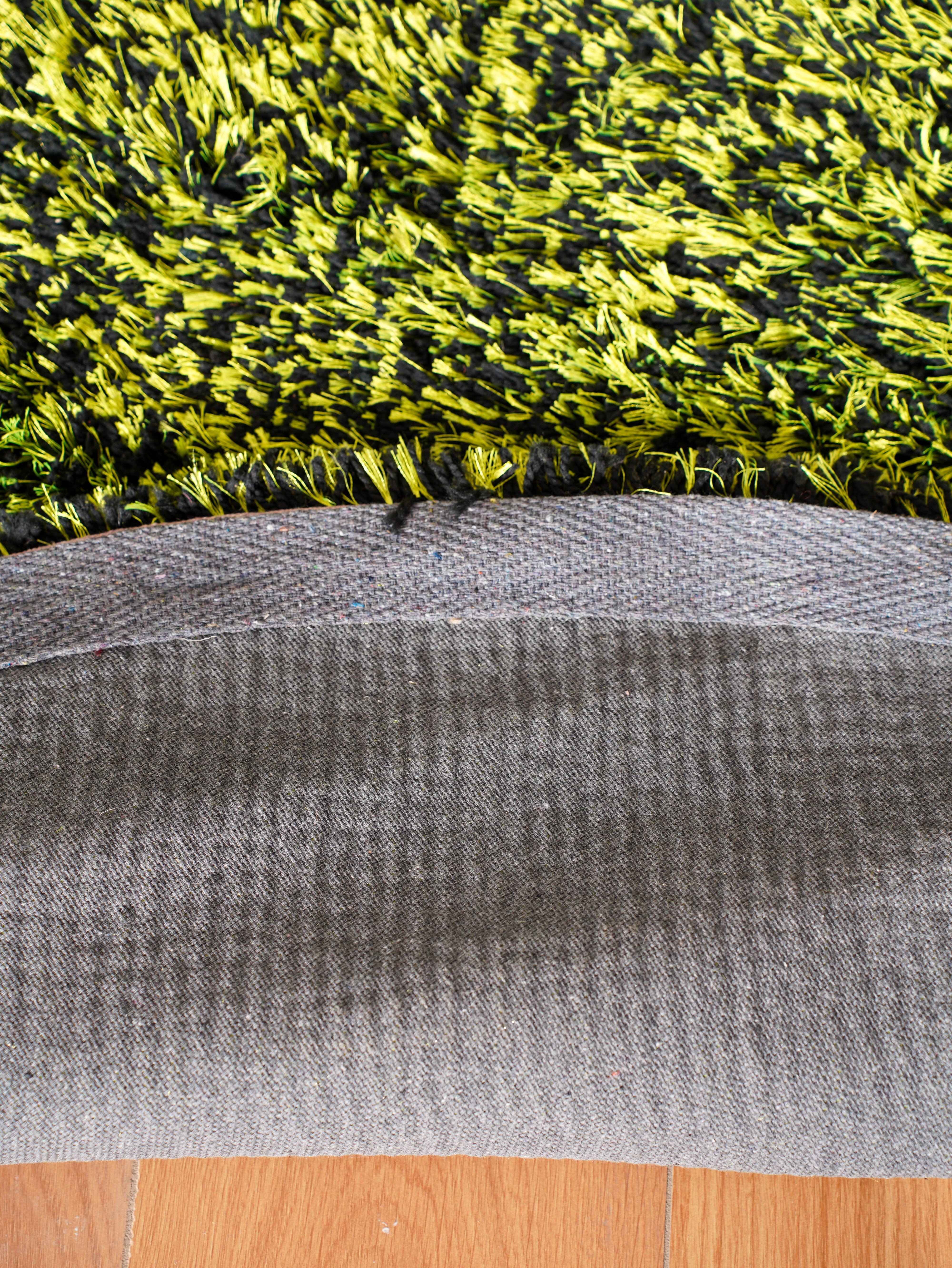 Solid Green Shag Polyester Area Rug