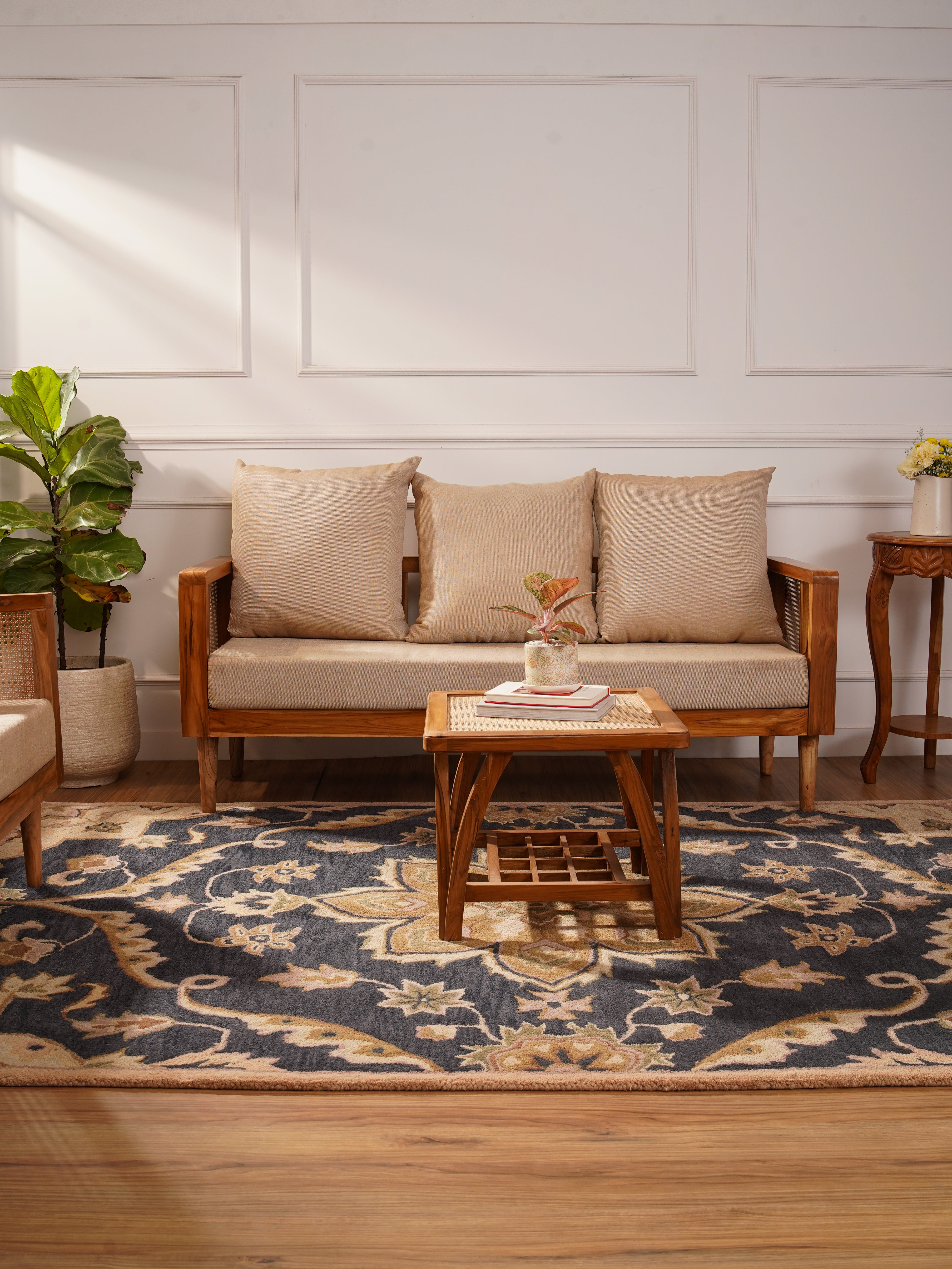 Aavira Hand Tufted Oriental Area Rug
