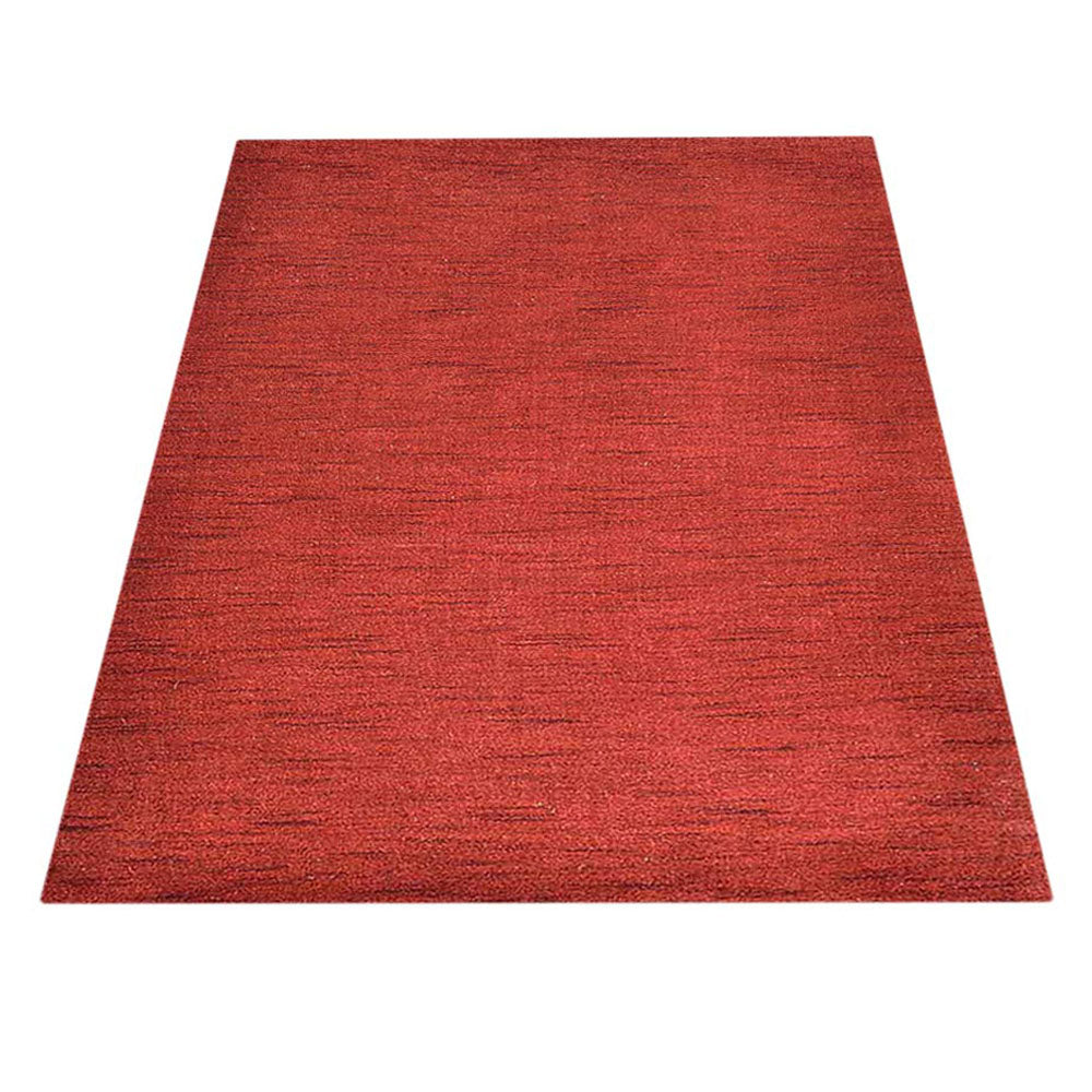 Solid Hand Knotted Wool Rug