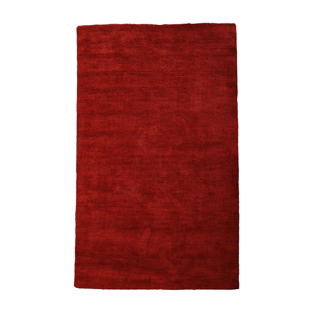 Solid Hand Knotted Wool Rug