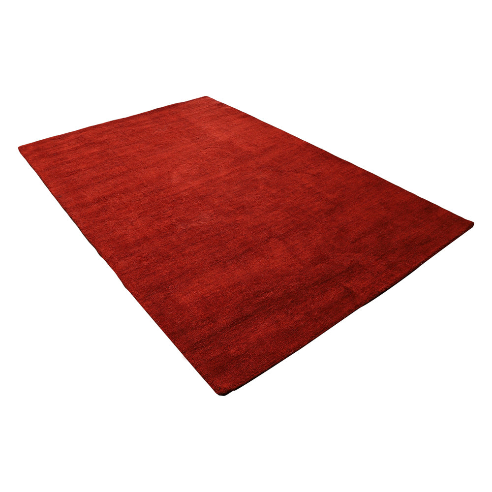 Solid Hand Knotted Wool Rug