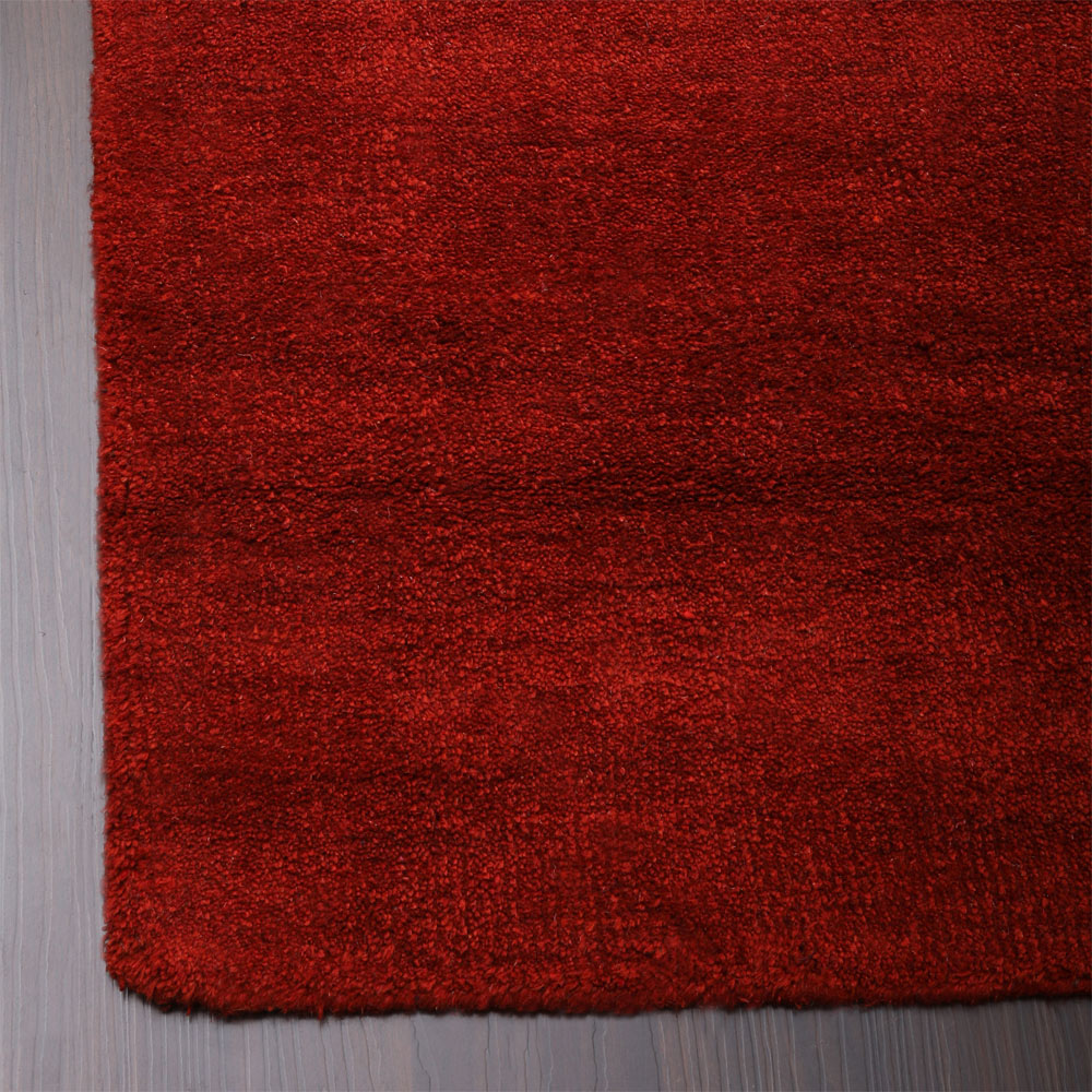 Solid Hand Knotted Wool Rug