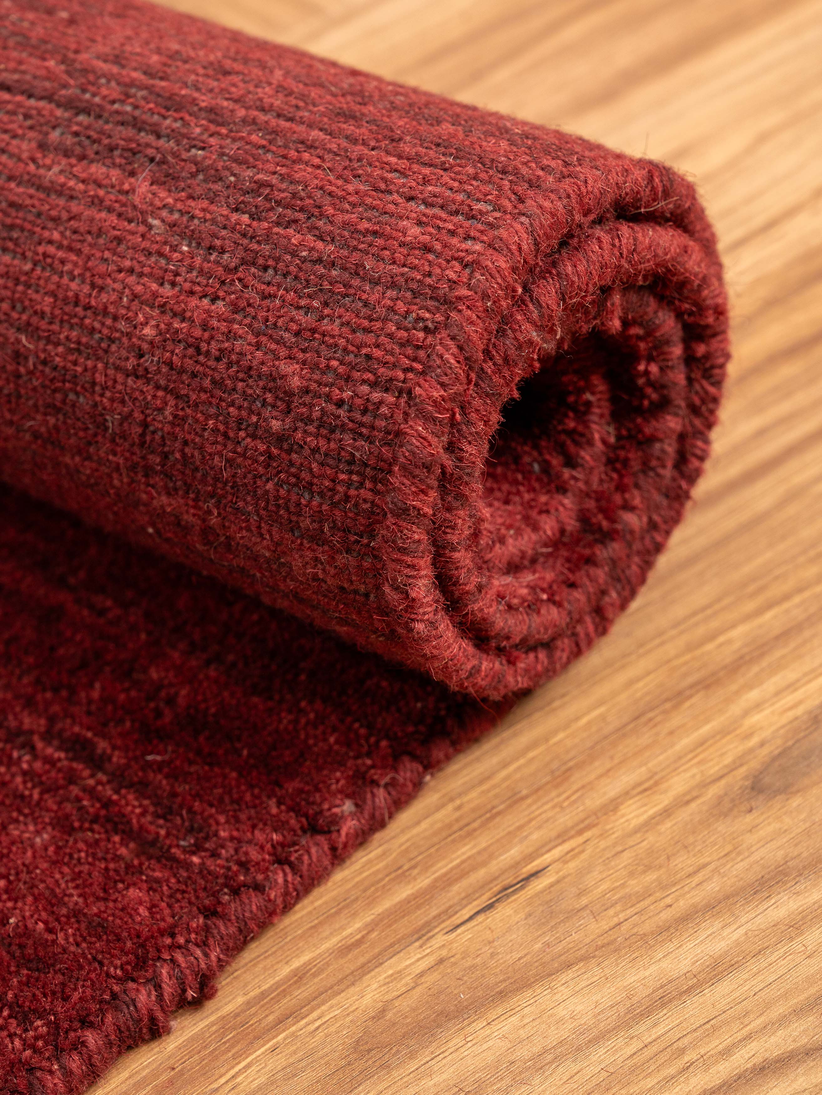 Solid Hand Knotted Wool Rug