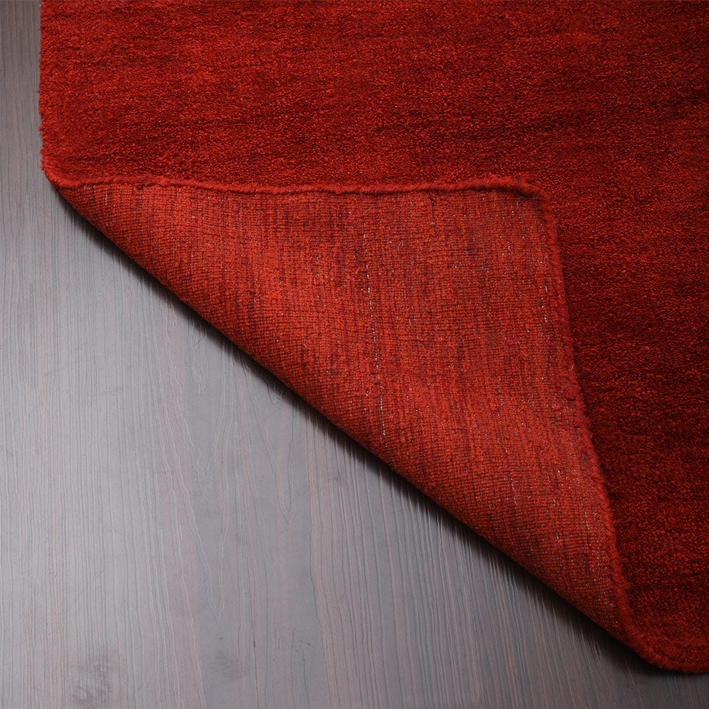 Solid Hand Knotted Wool Rug