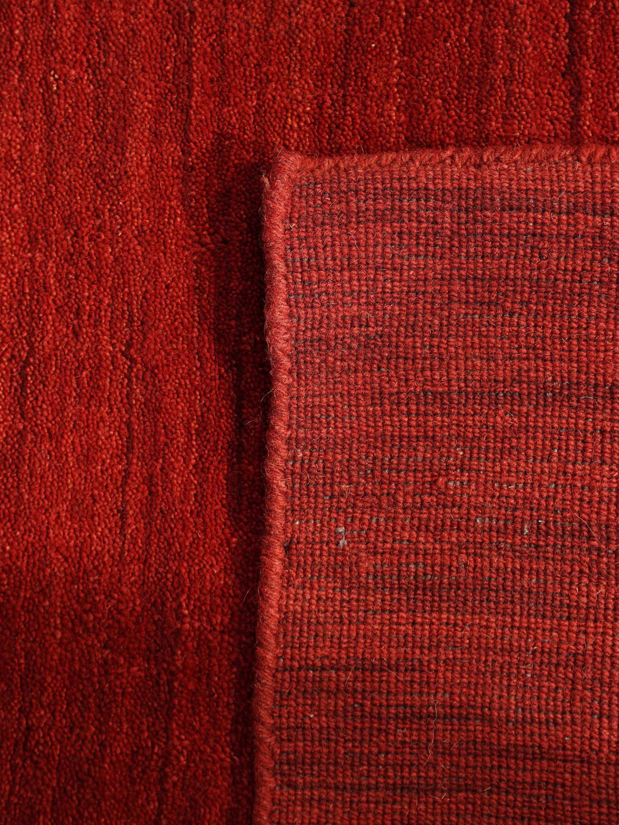 Solid Hand Knotted Wool Rug