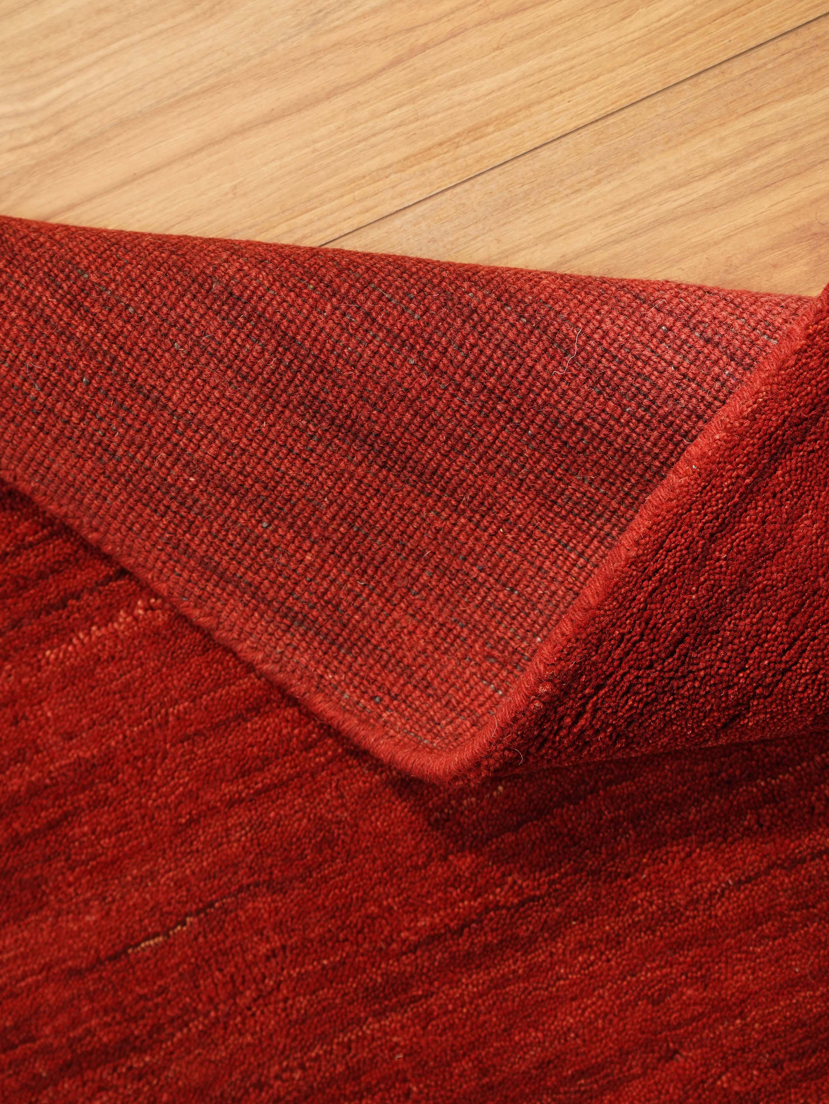 Solid Hand Knotted Wool Rug