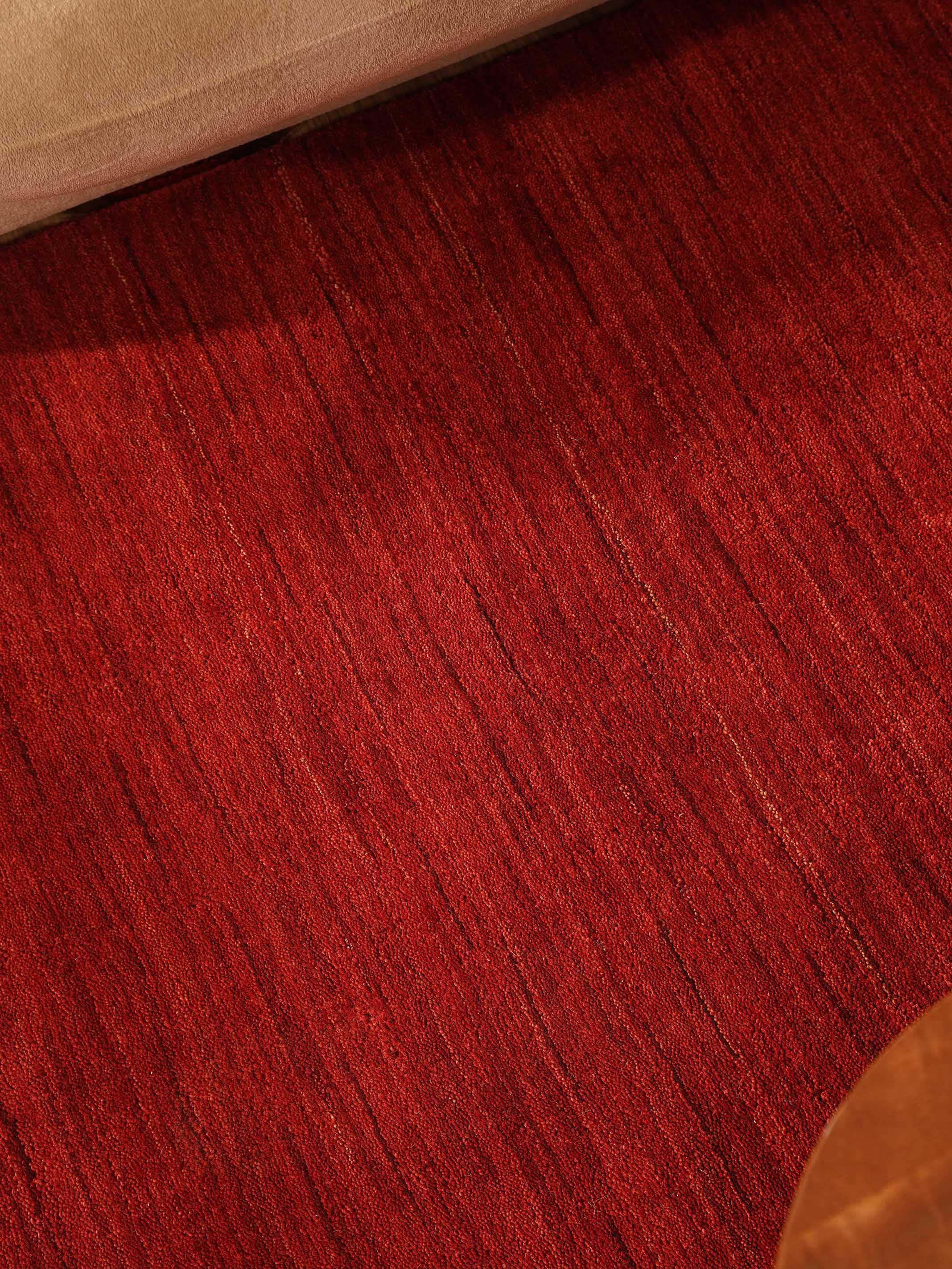 Solid Hand Knotted Wool Rug