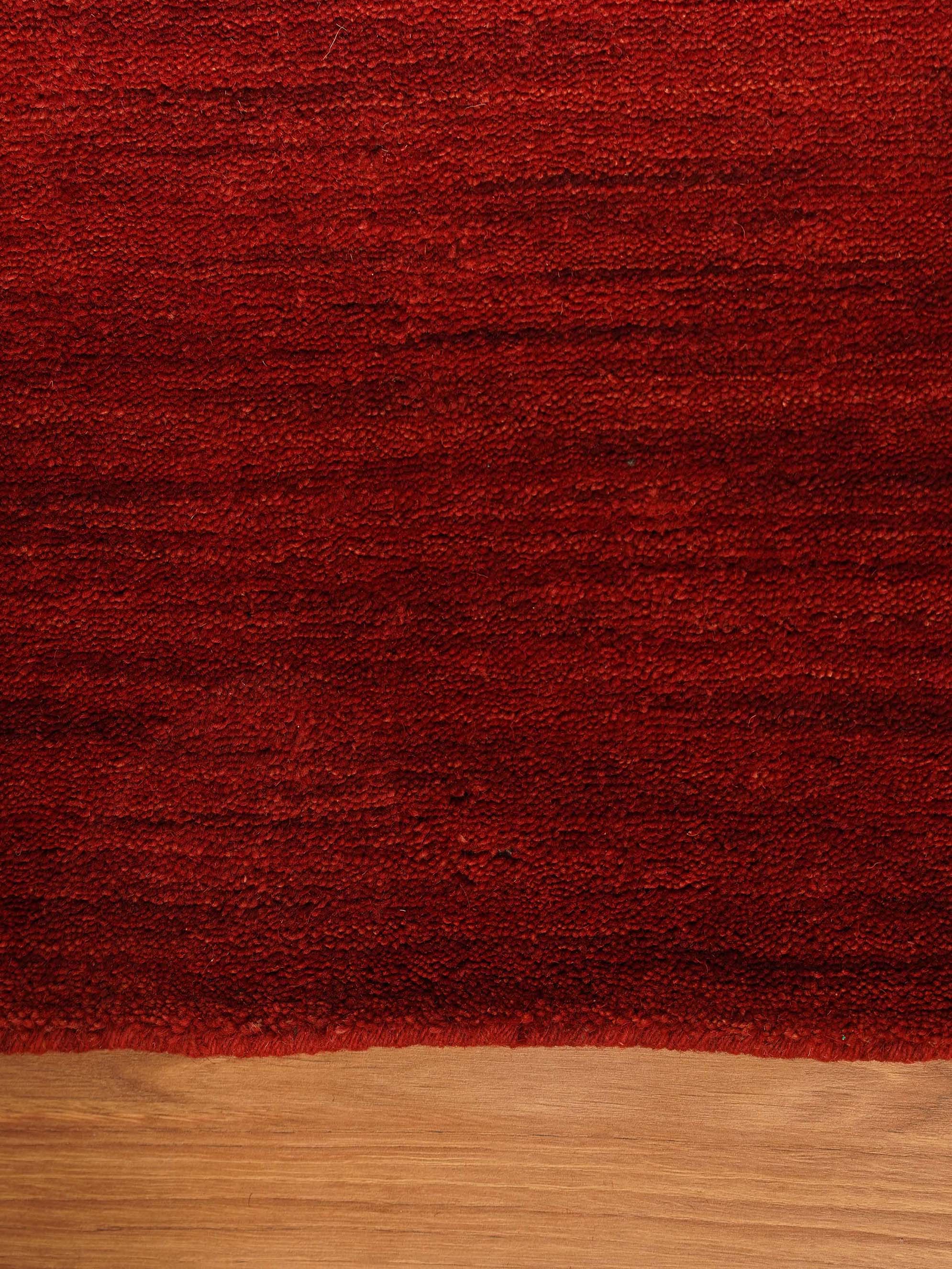 Solid Hand Knotted Wool Rug