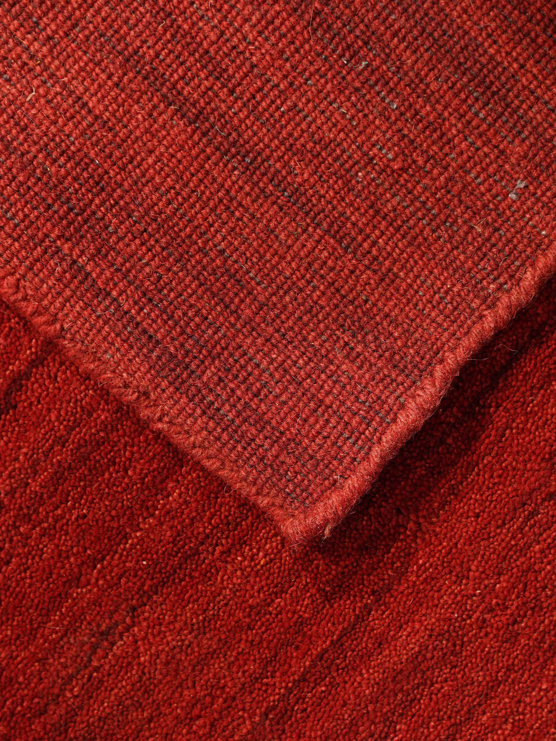 Solid Hand Knotted Wool Rug