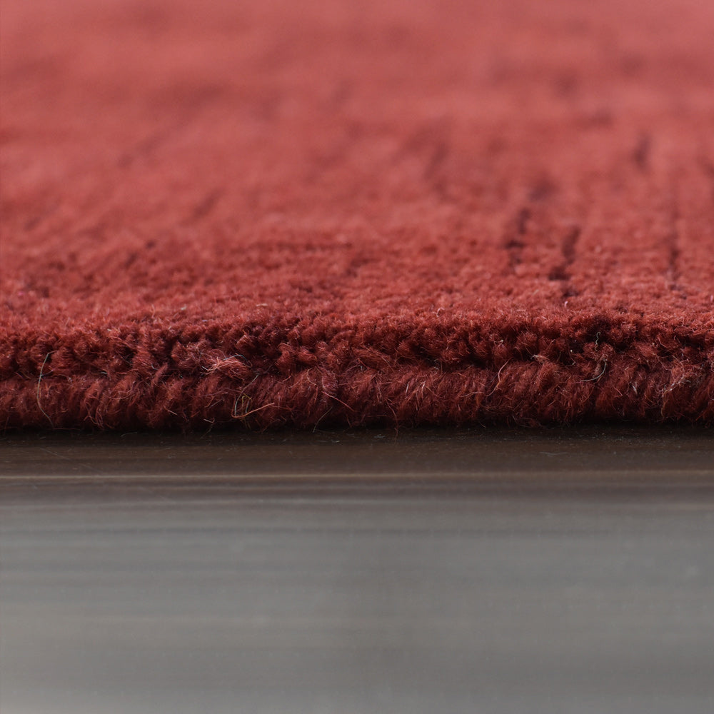Solid Hand Knotted Wool Rug