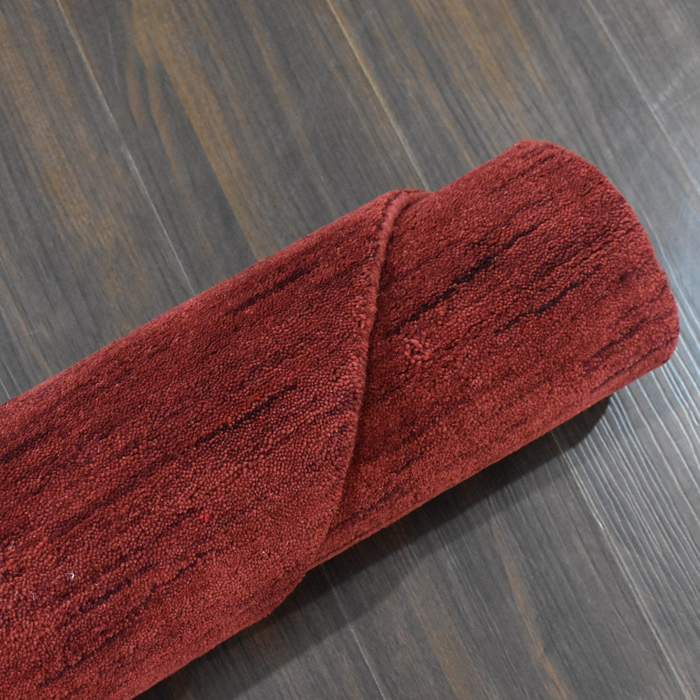 Solid Hand Knotted Wool Rug