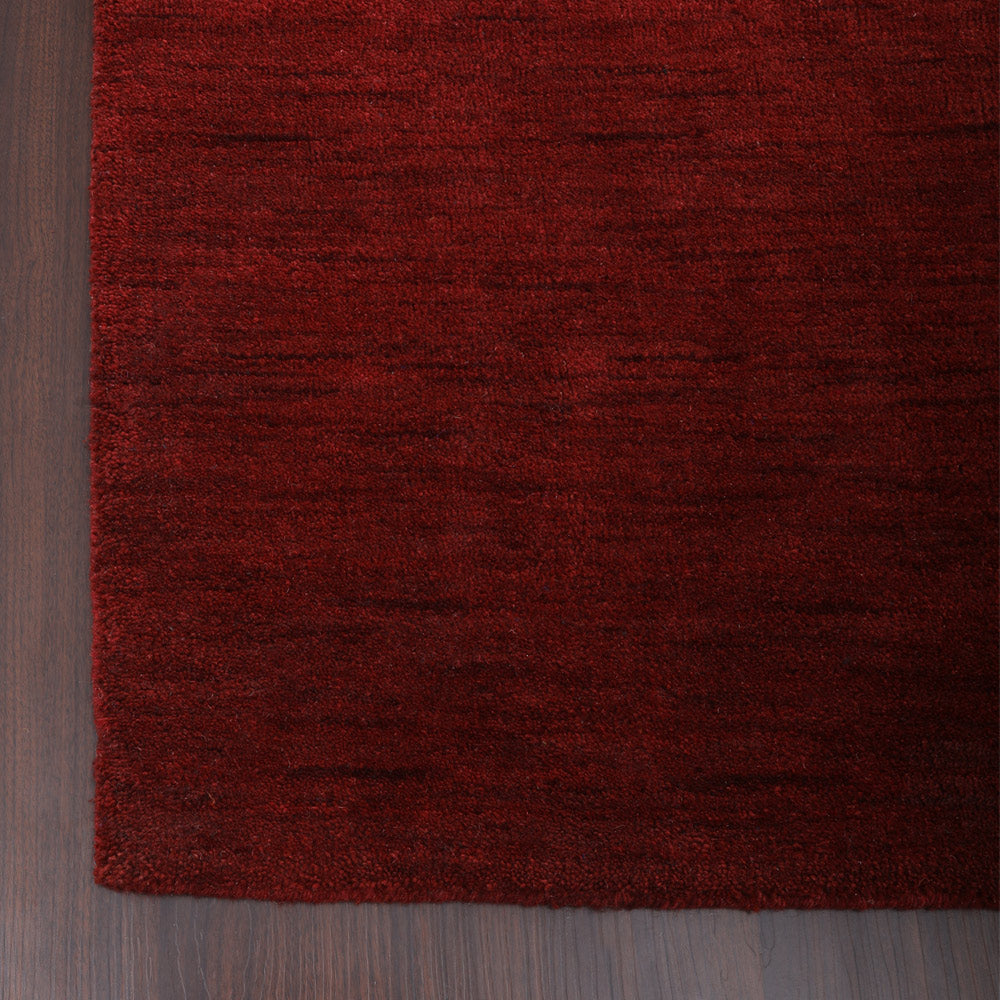 Solid Hand Knotted Wool Rug