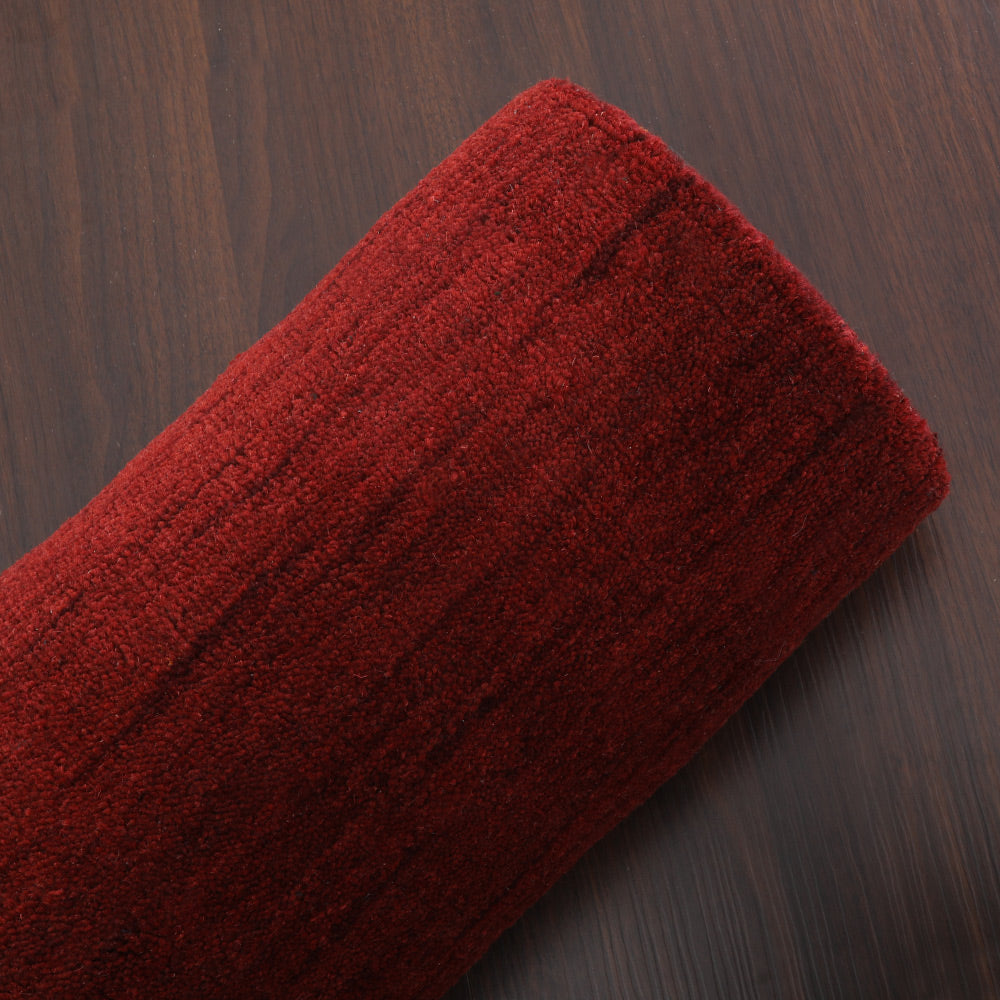 Solid Hand Knotted Wool Rug