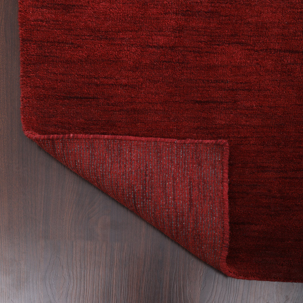 Solid Hand Knotted Wool Rug