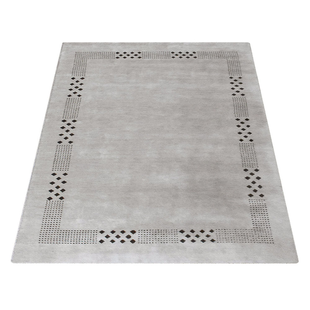 Teal Hand Knotted Wool Rug