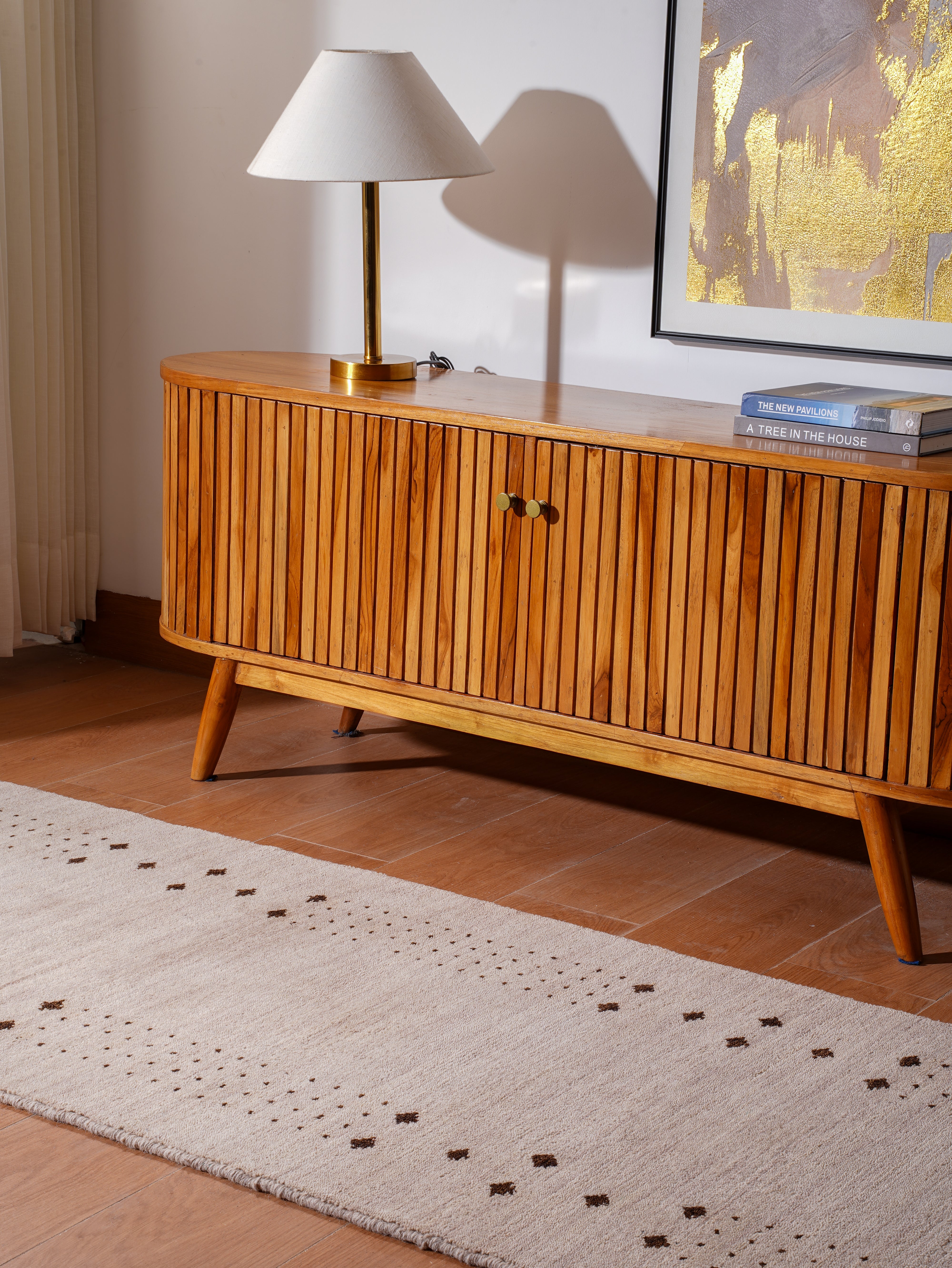 Teal Hand Knotted Wool Rug