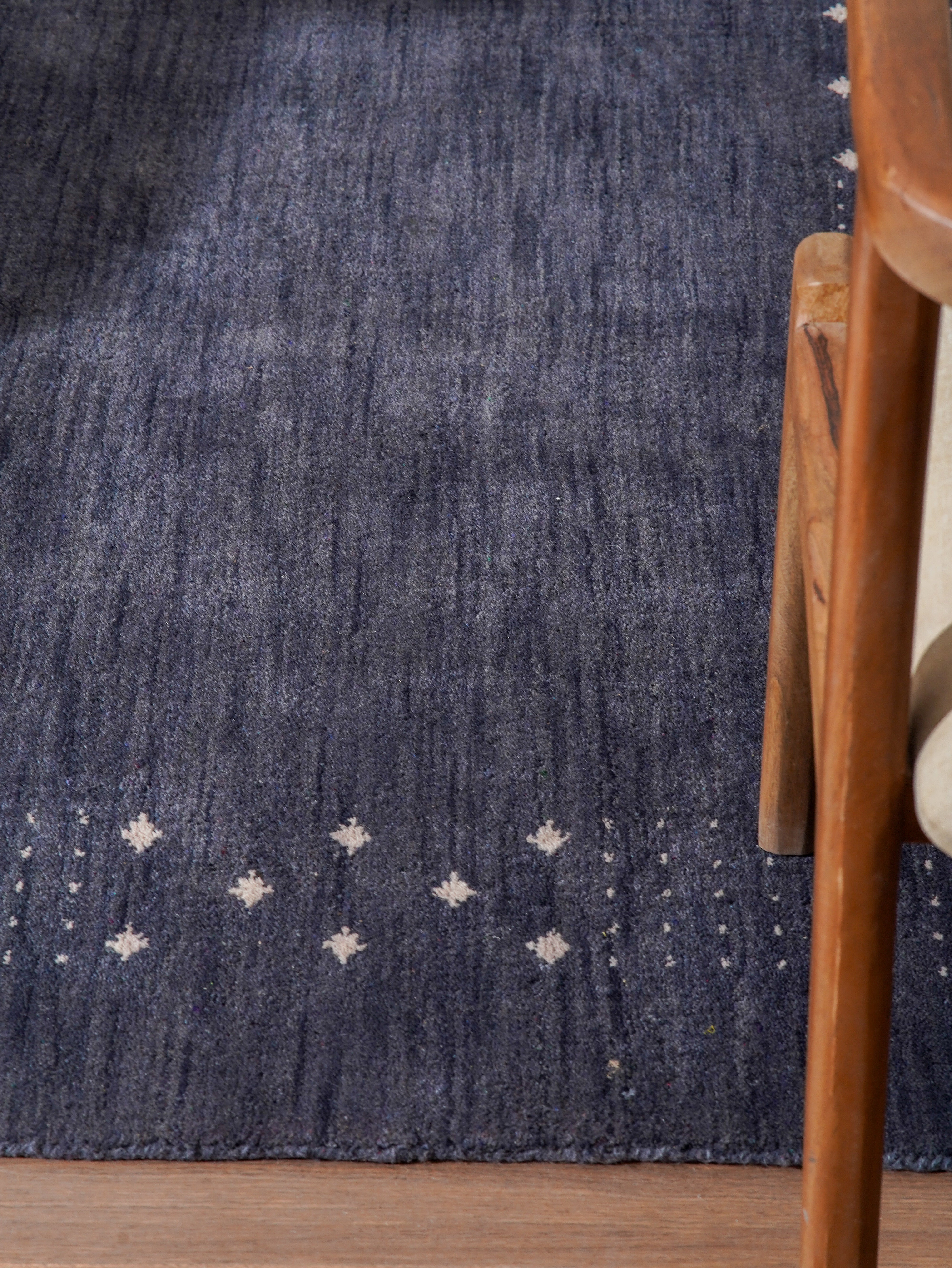 Teal Hand Knotted Wool Rug