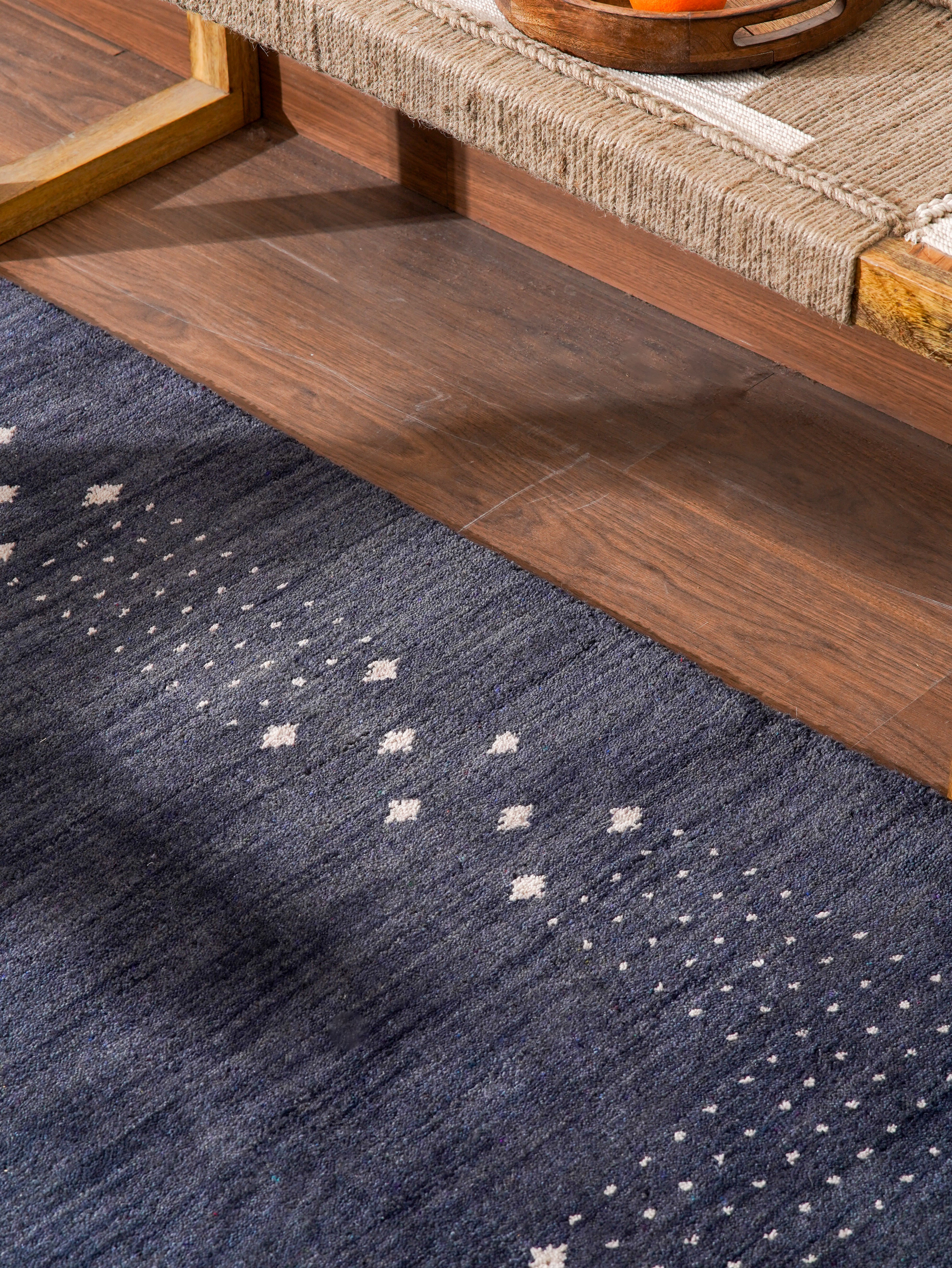 Teal Hand Knotted Wool Rug