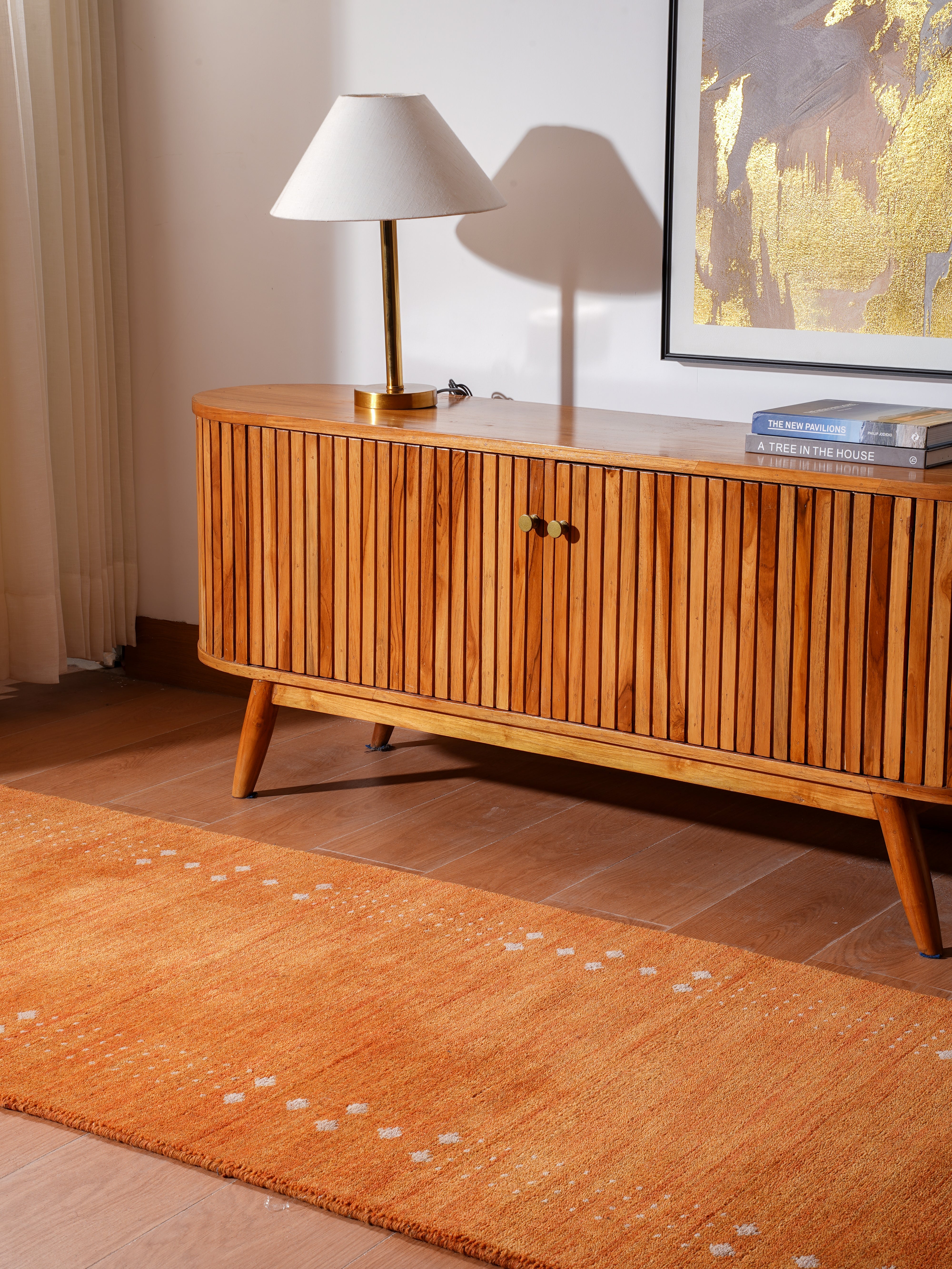 Teal Hand Knotted Wool Rug