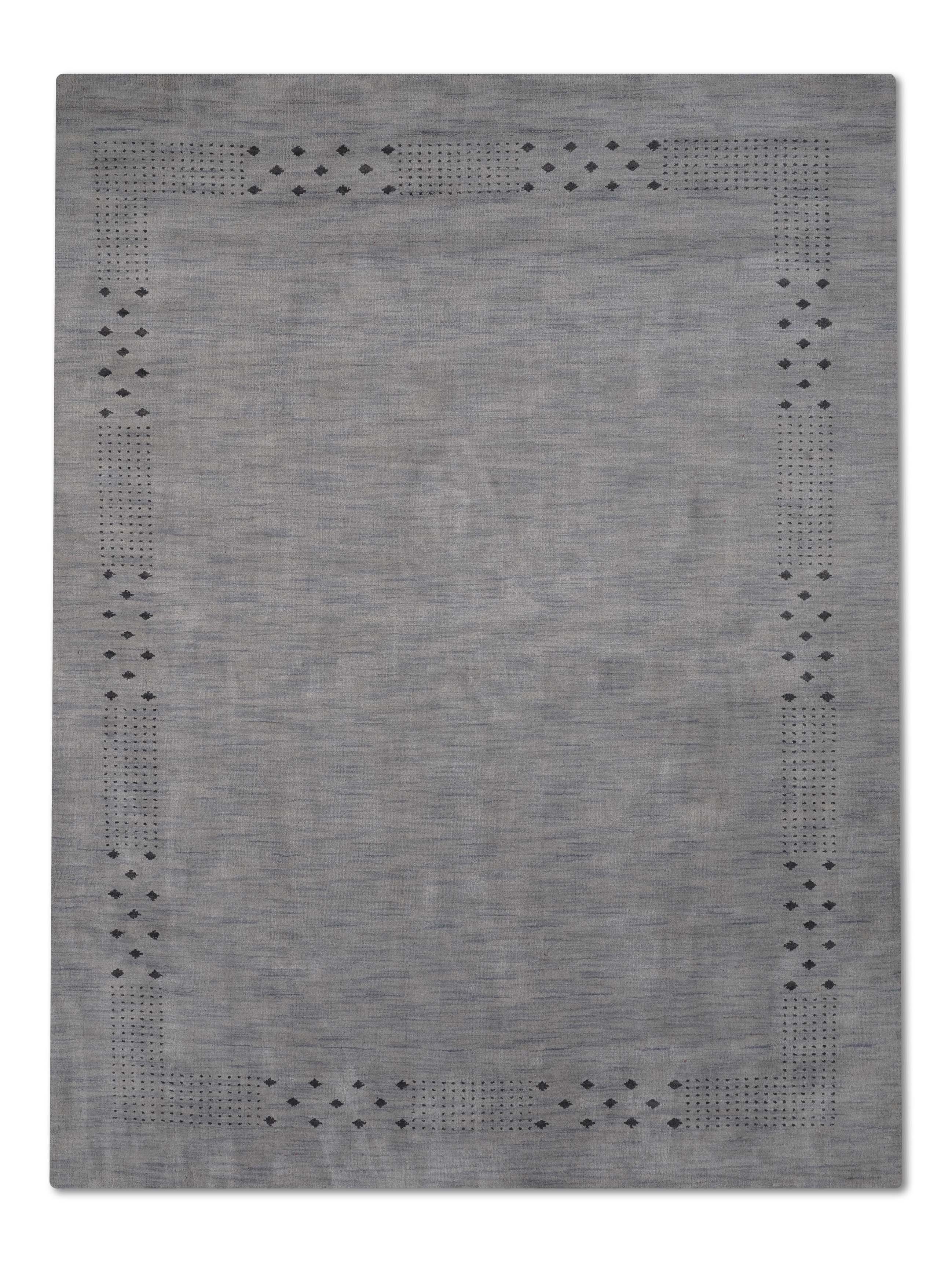 Teal Hand Knotted Wool Rug