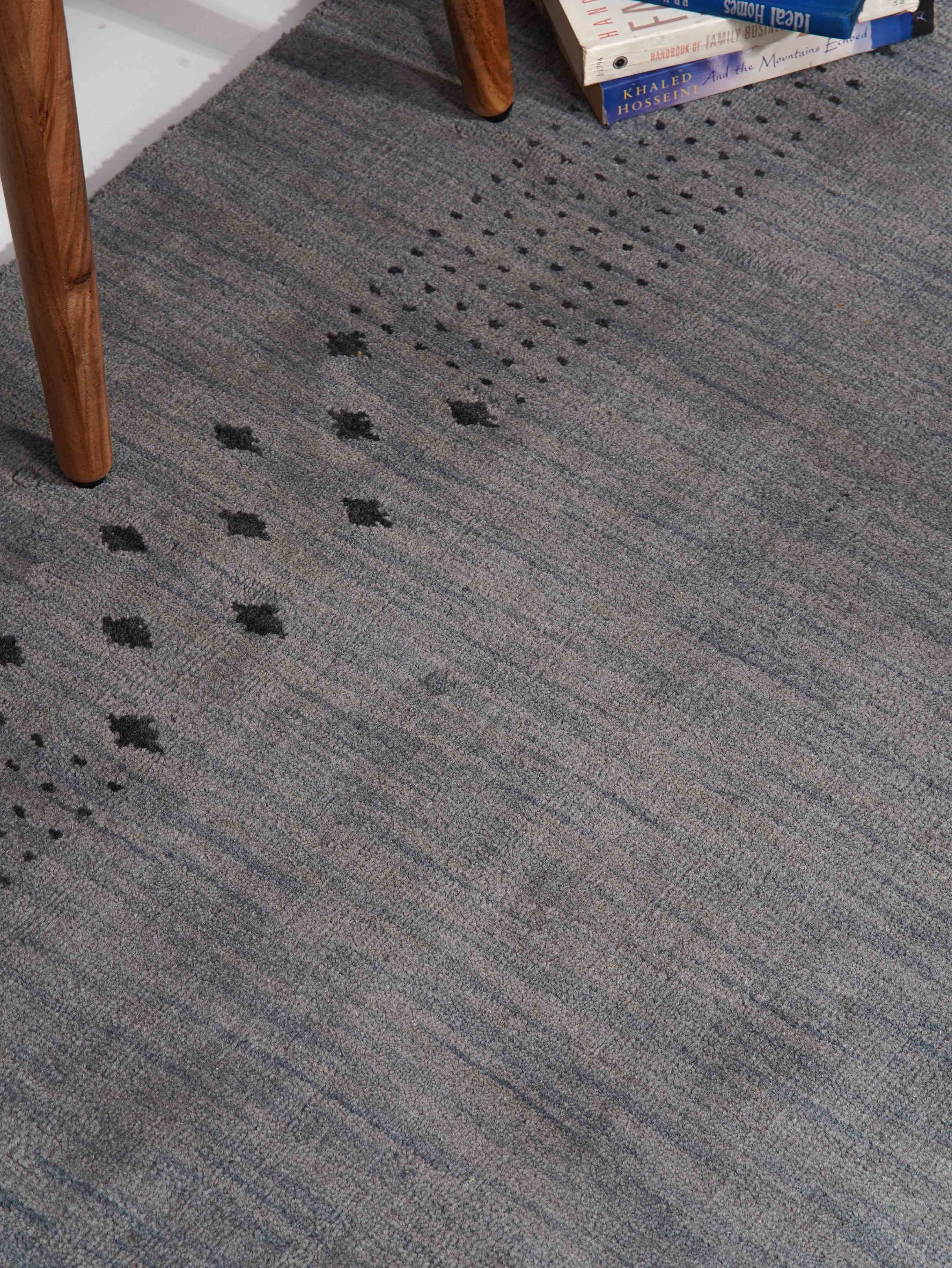 Teal Hand Knotted Wool Rug