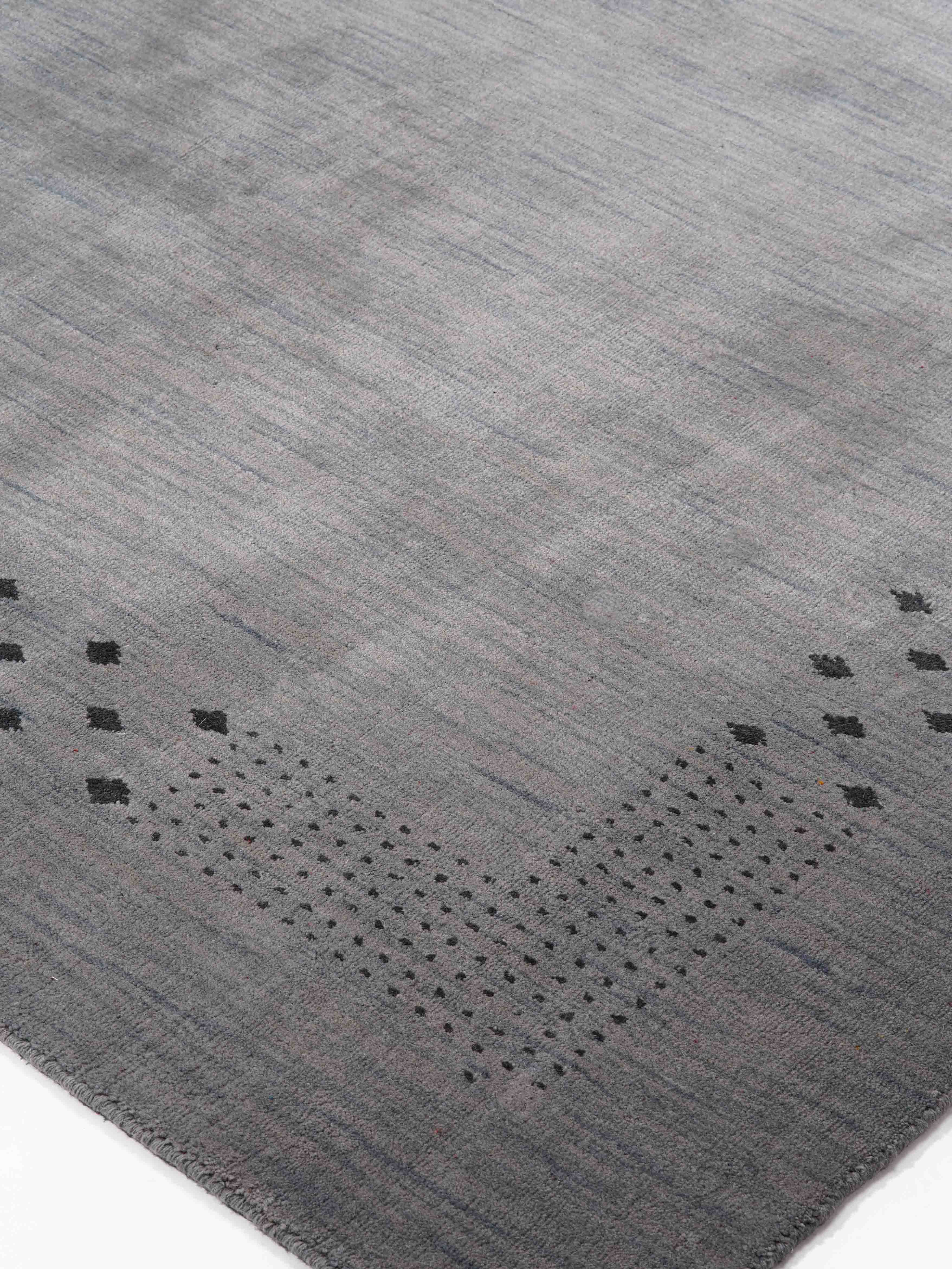 Teal Hand Knotted Wool Rug