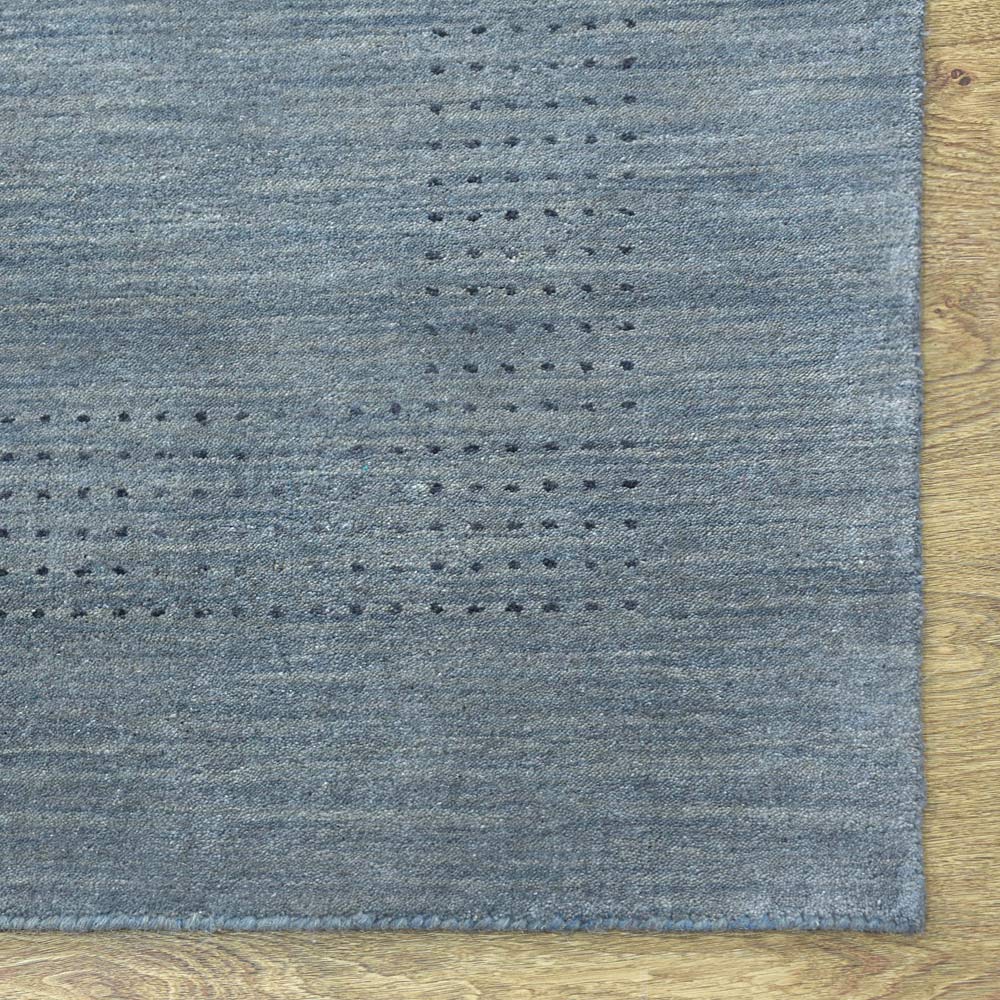 Teal Hand Knotted Wool Rug