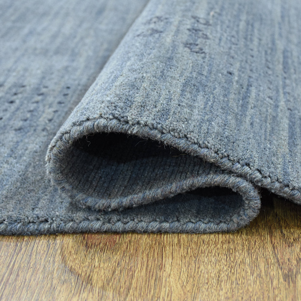 Teal Hand Knotted Wool Rug