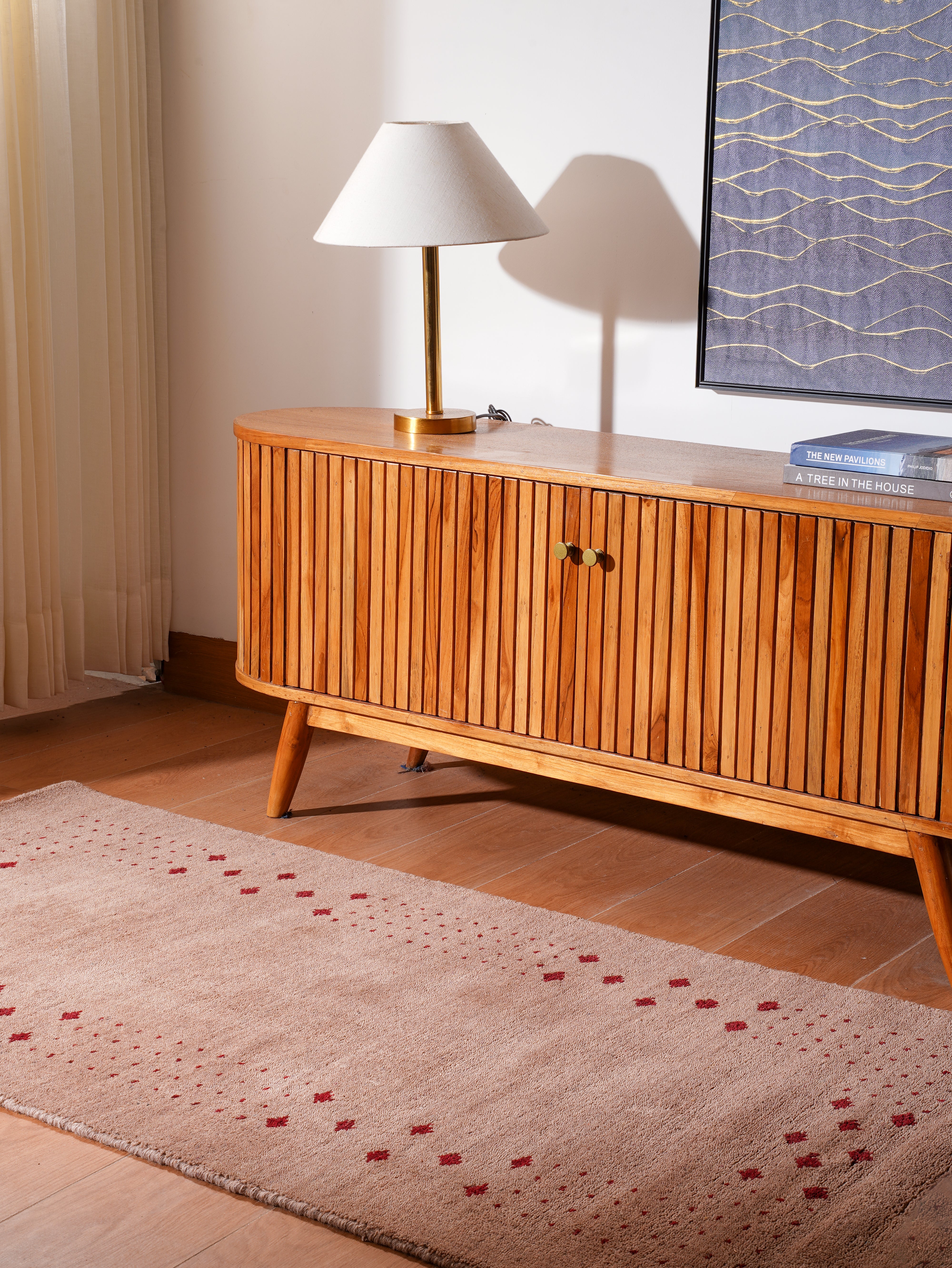 Teal Hand Knotted Wool Rug