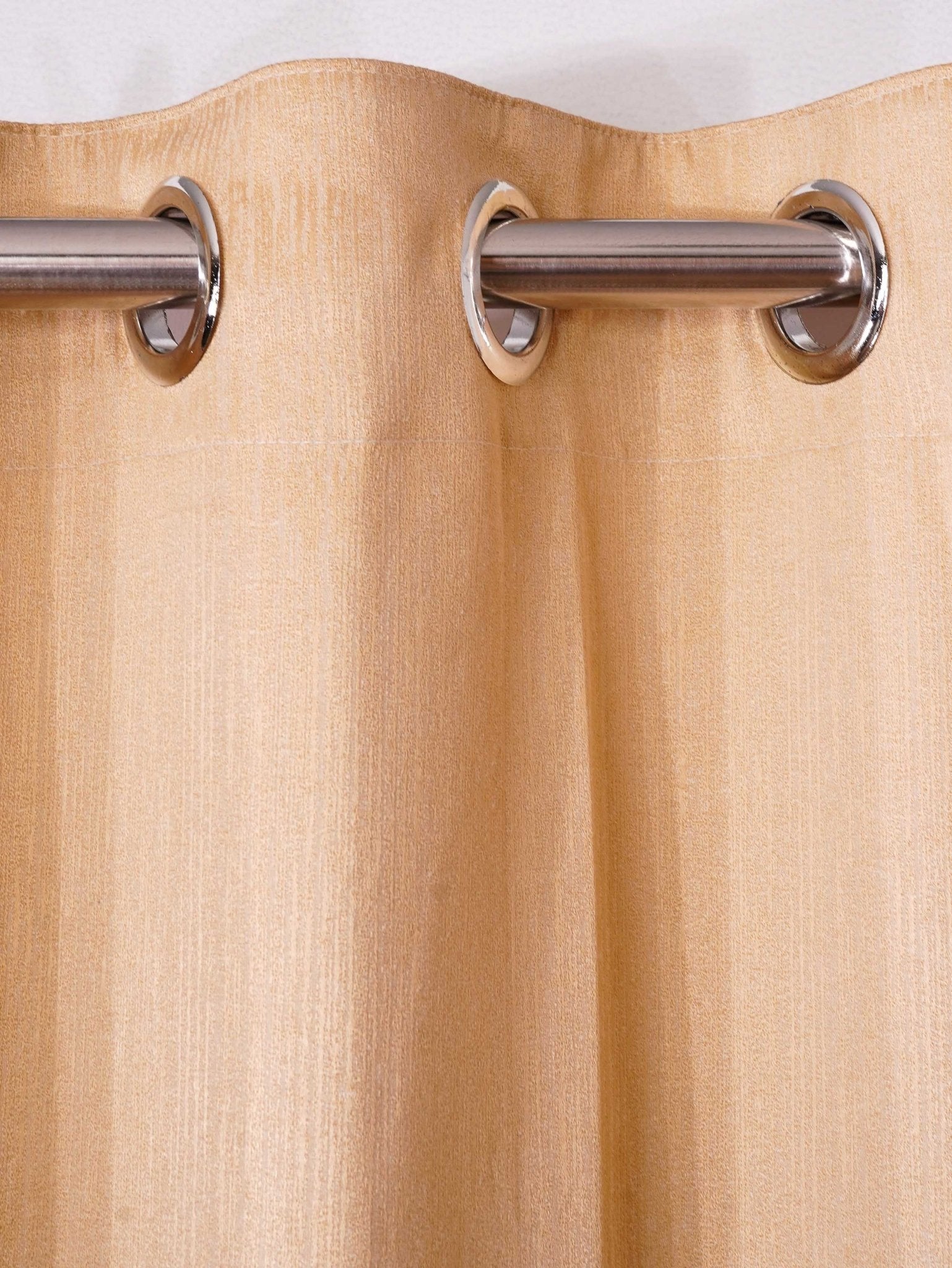Light Gold Curtains - Poly Cotton Jacquard Fabric, Plain Solid Texture, Set of 2 Panels - BBH HOMES LLC