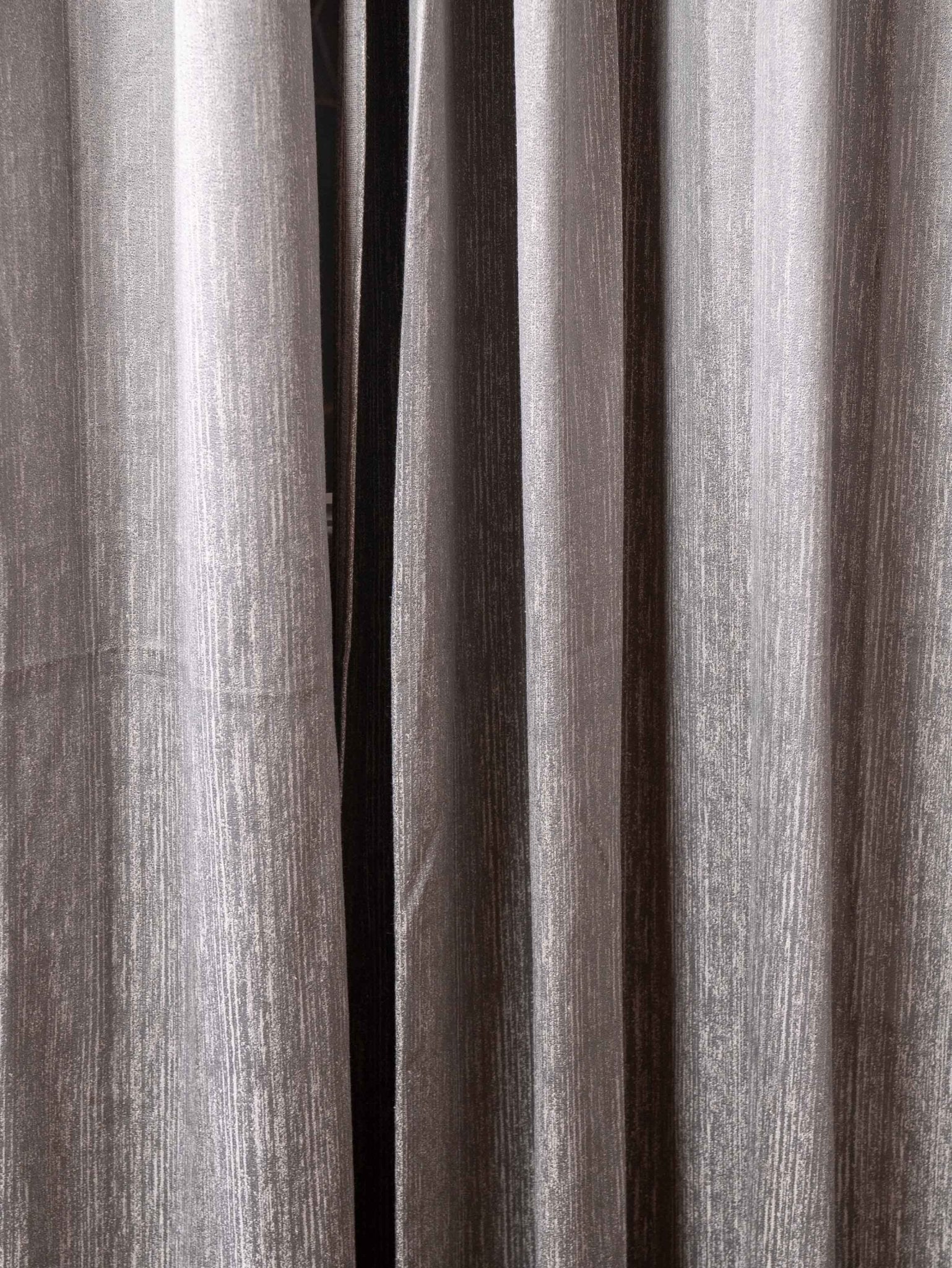 Light Gray Curtains - Poly Cotton Jacquard Fabric, Plain Solid Texture, Set of 2 Panels - BBH HOMES LLC