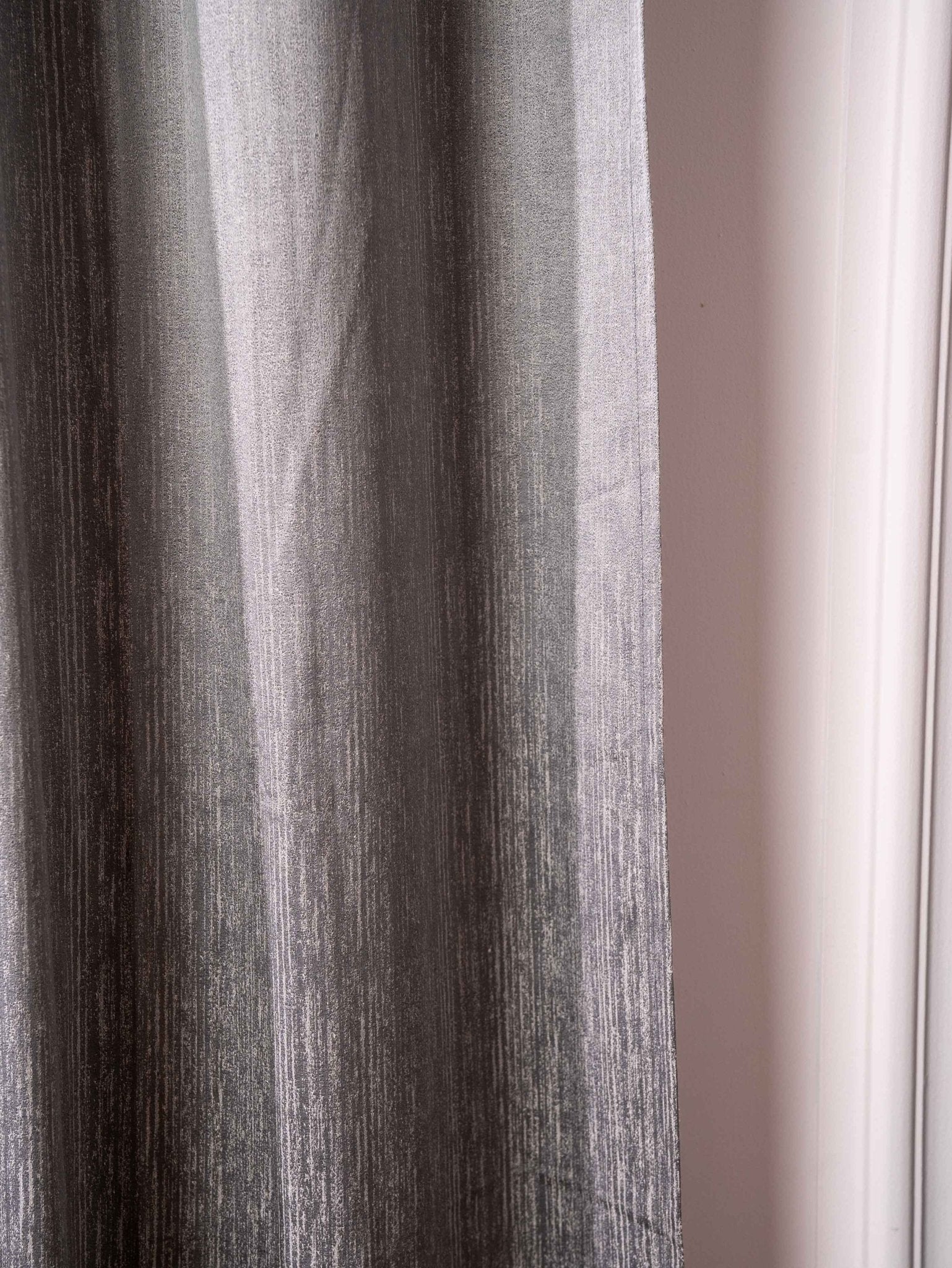 Light Gray Curtains - Poly Cotton Jacquard Fabric, Plain Solid Texture, Set of 2 Panels - BBH HOMES LLC