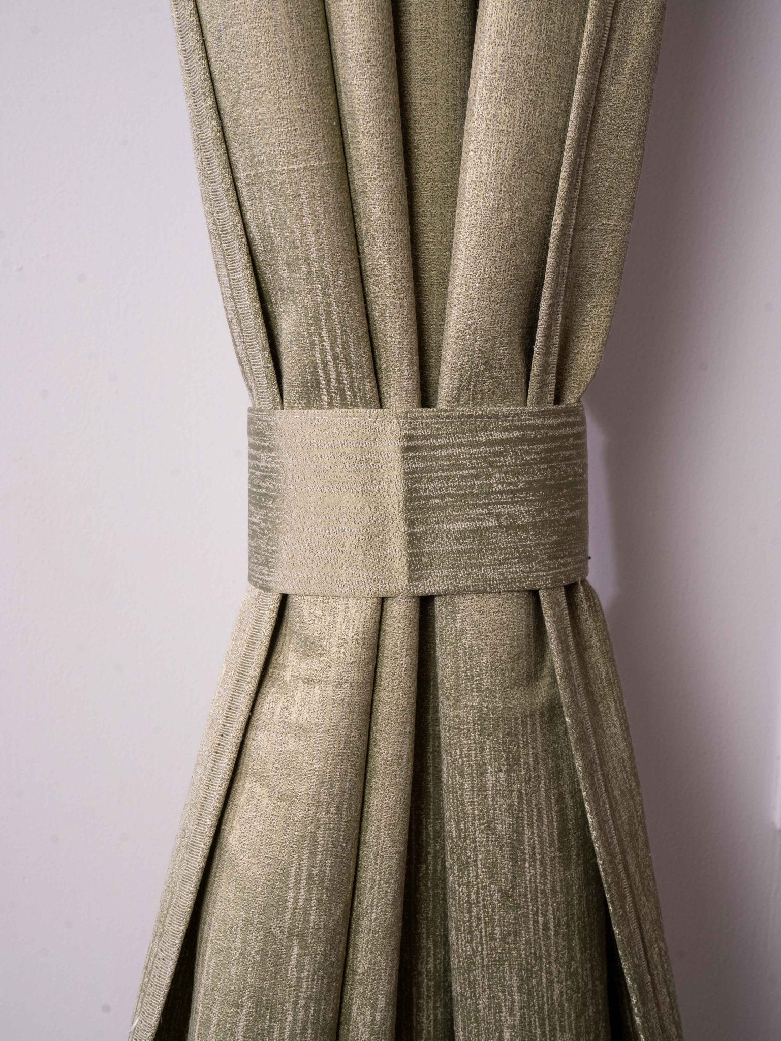 Light Green Curtains - Poly Cotton Jacquard Fabric, Plain Solid Texture, Set of 2 Panels - BBH HOMES LLC