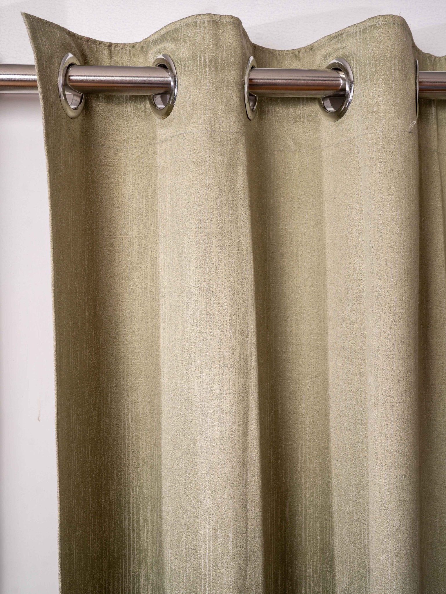 Light Green Curtains - Poly Cotton Jacquard Fabric, Plain Solid Texture, Set of 2 Panels - BBH HOMES LLC