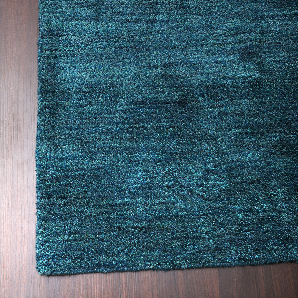 Solid Hand Knotted Silk Rug