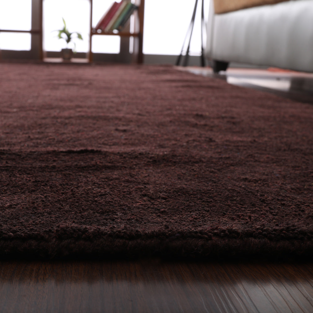 Solid Hand Knotted Silk Rug