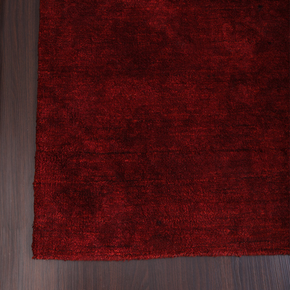 Solid Hand Knotted Silk Rug
