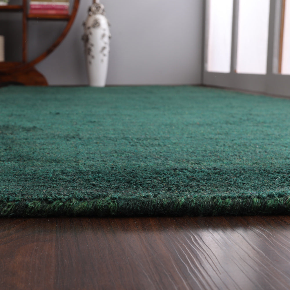 Solid Hand Knotted Silk Rug