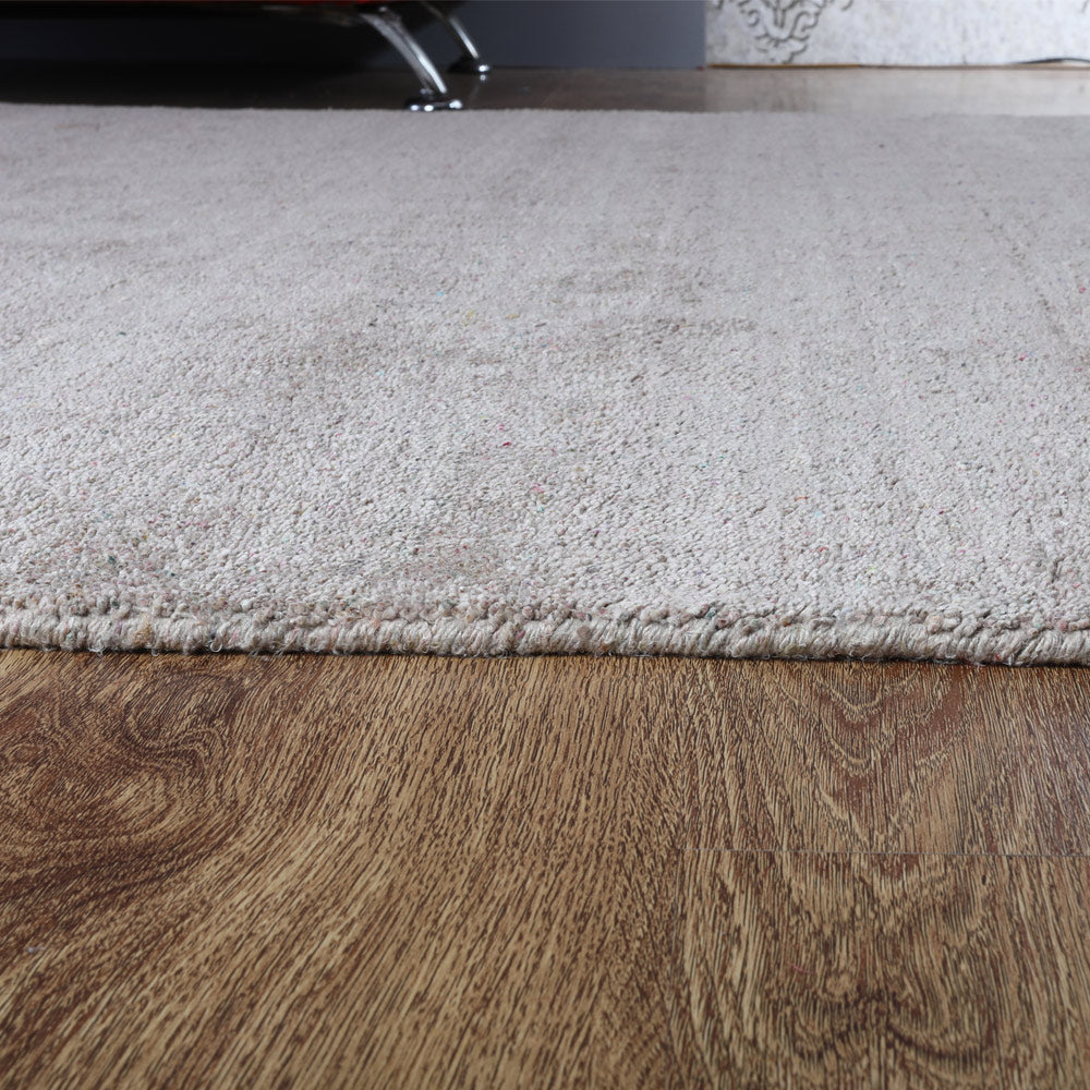 Solid Hand Knotted Silk & Wool Rug