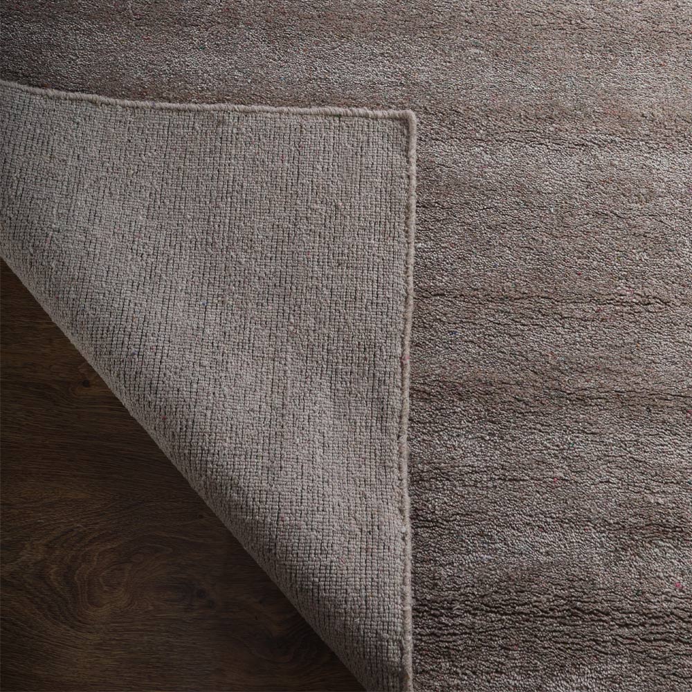 Solid Hand Knotted Silk & Wool Rug