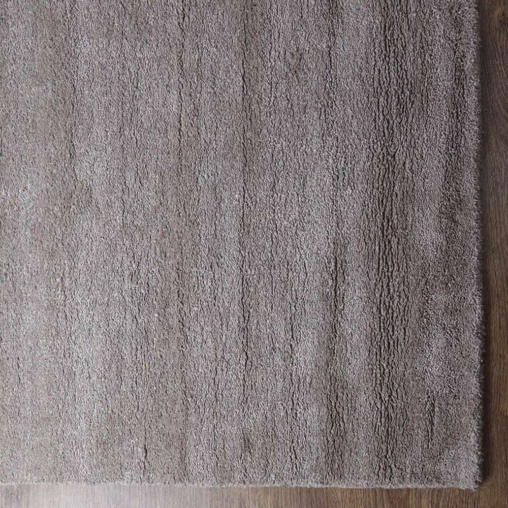 Solid Hand Knotted Silk & Wool Rug