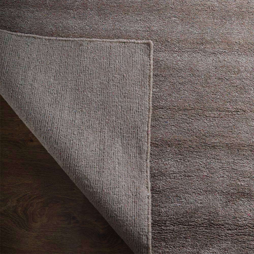 Solid Hand Knotted Silk & Wool Rug