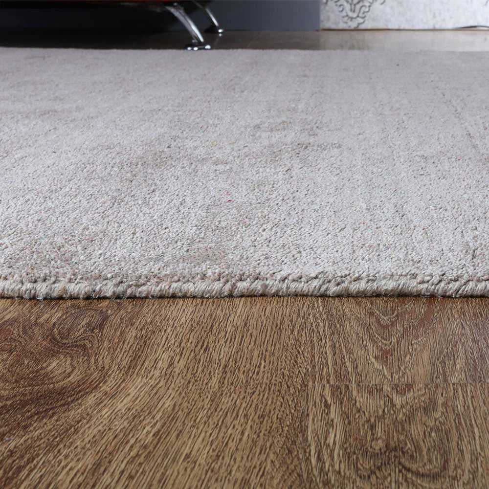 Solid Hand Knotted Silk & Wool Rug