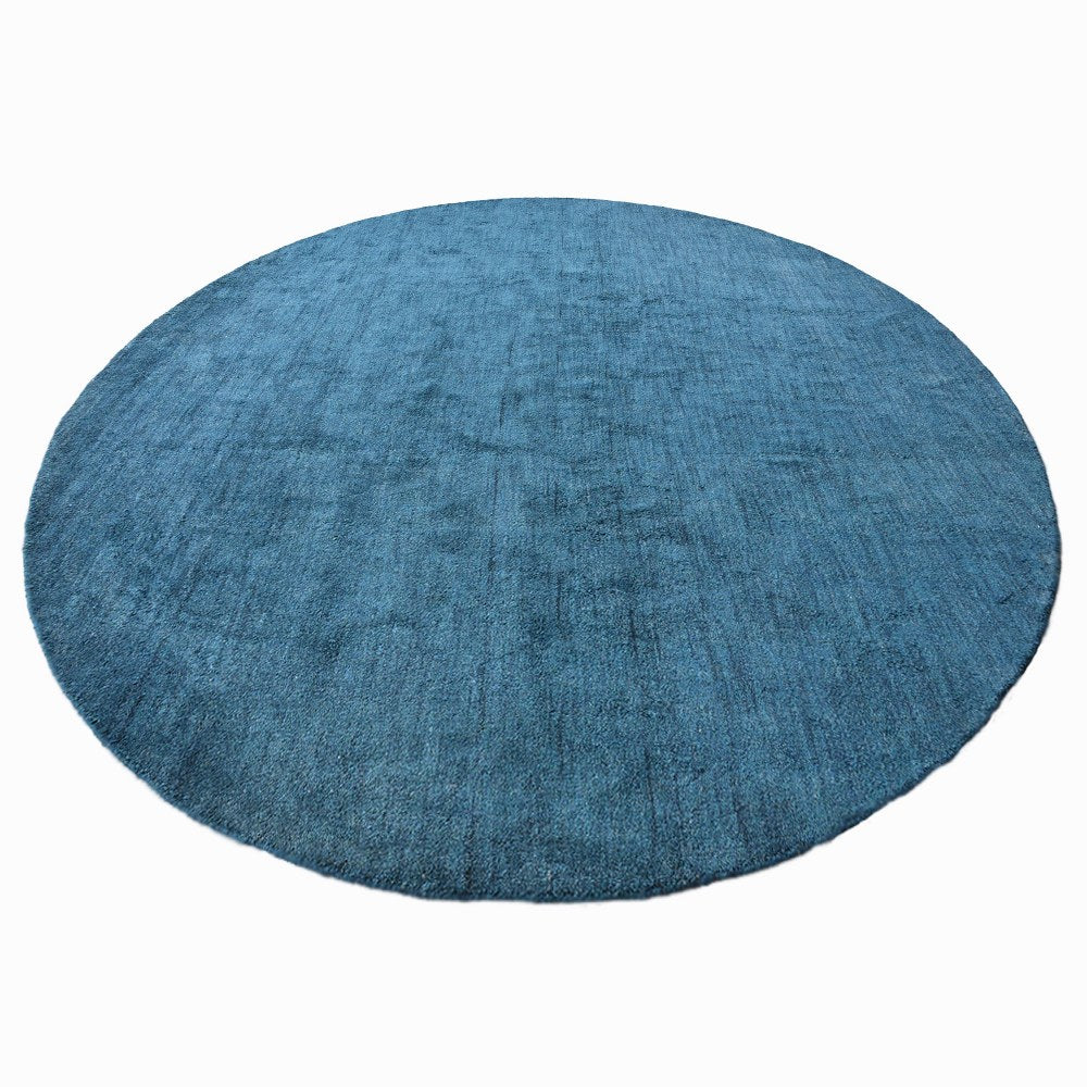 Solid Hand Knotted Silk & Wool Rug
