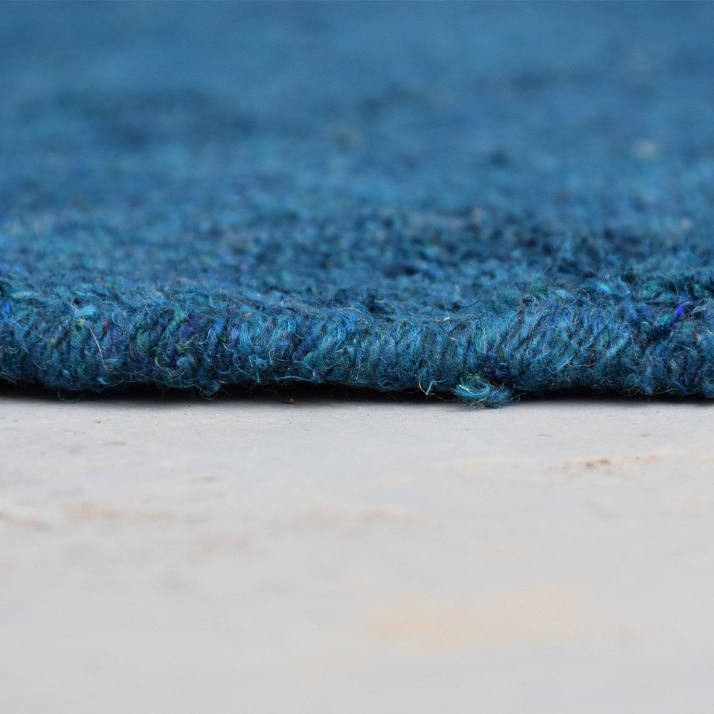 Solid Hand Knotted Silk & Wool Rug